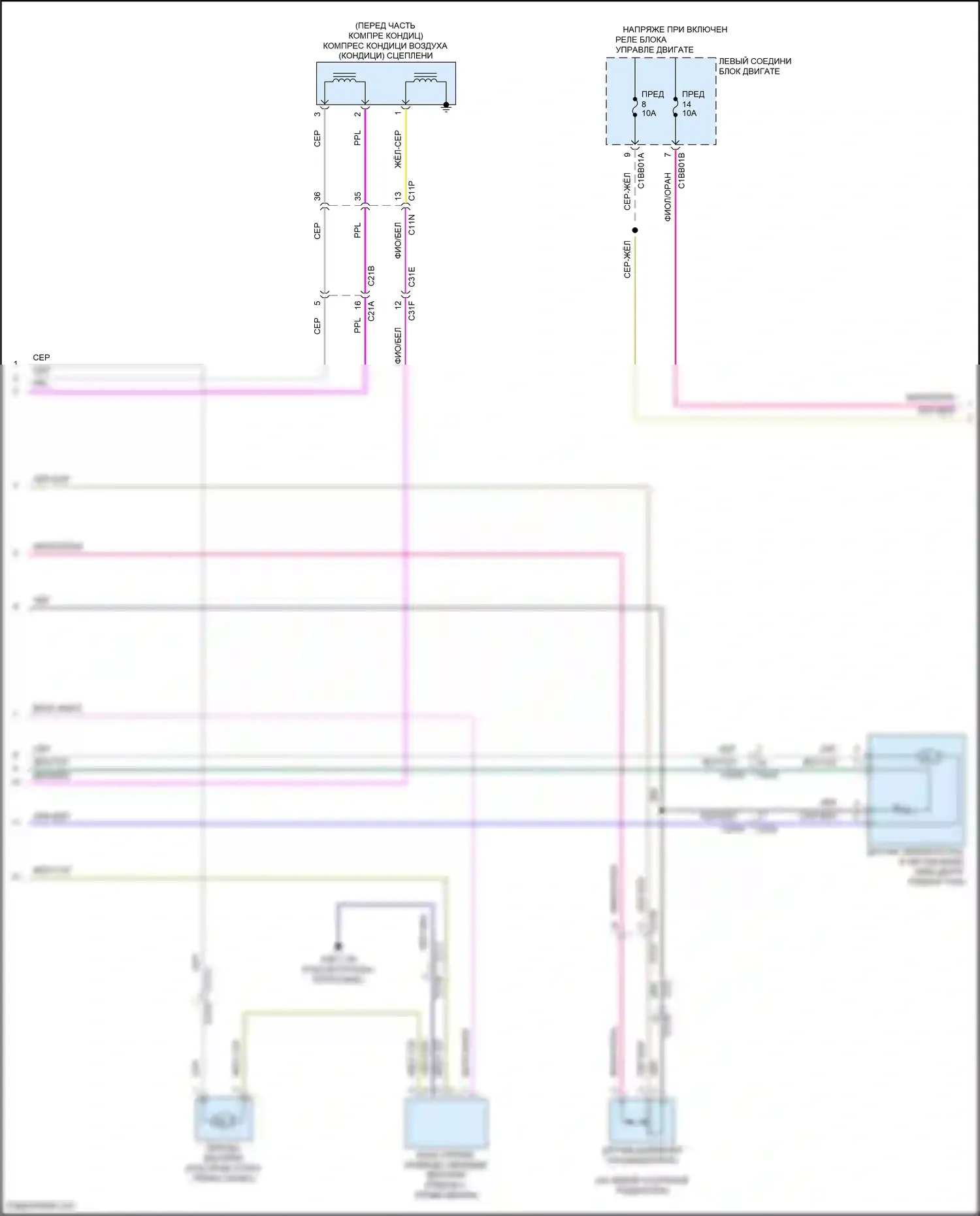 F-type Jaguar I рестайлинг (2016-2019): Электросхема климат контроля (3 из 4) 