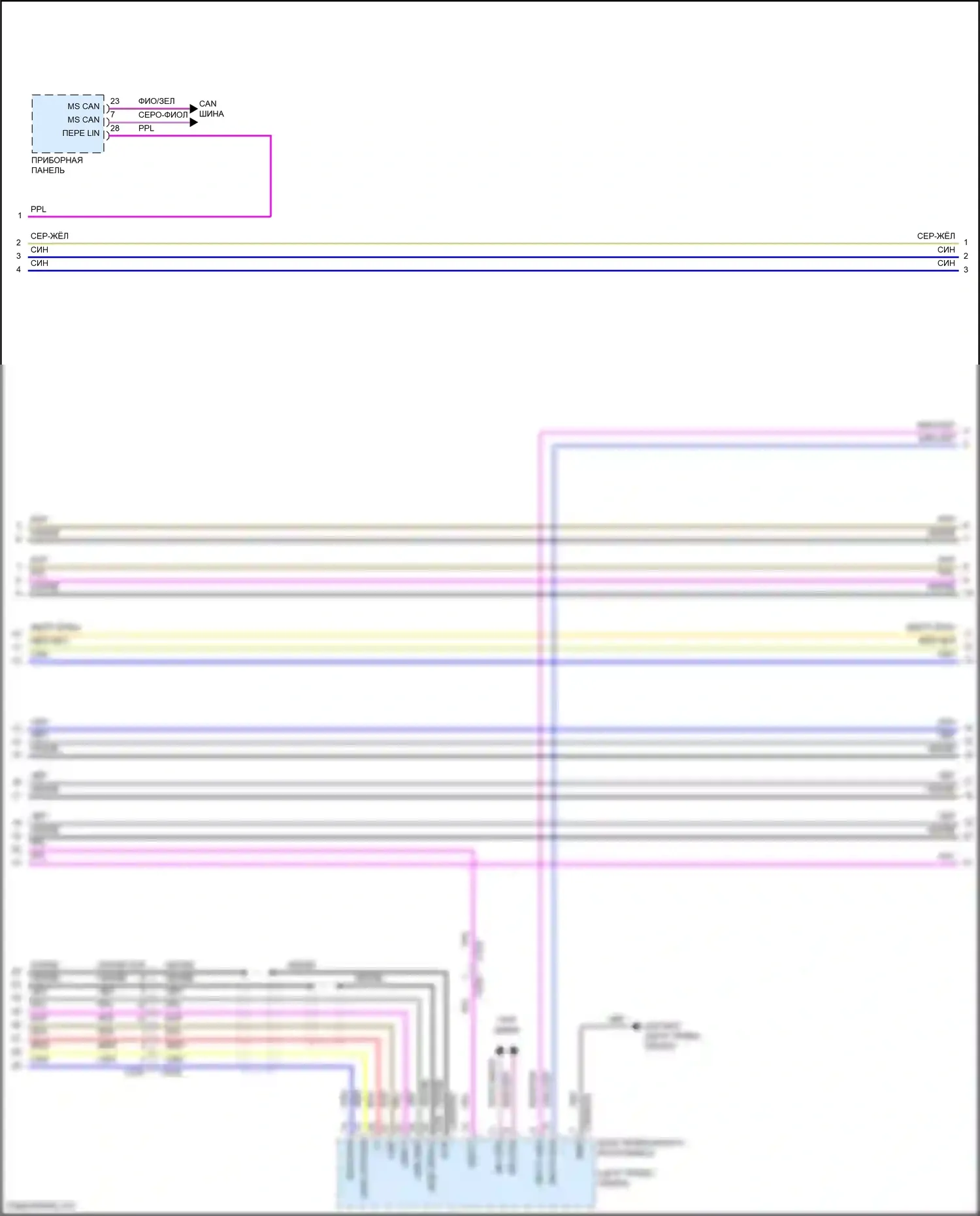 F-type Jaguar I рестайлинг (2016-2019): Электросхема магнитолы премиум-класса, без касания управления (2 из 6) 