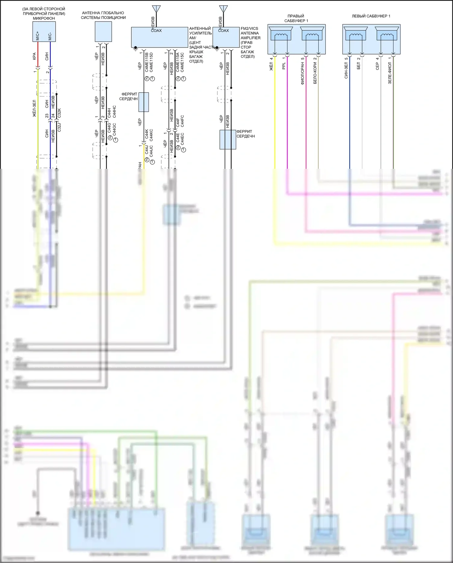 F-type Jaguar I рестайлинг (2016-2019): Электросхема навигации, без касания управления (5 из 6) 