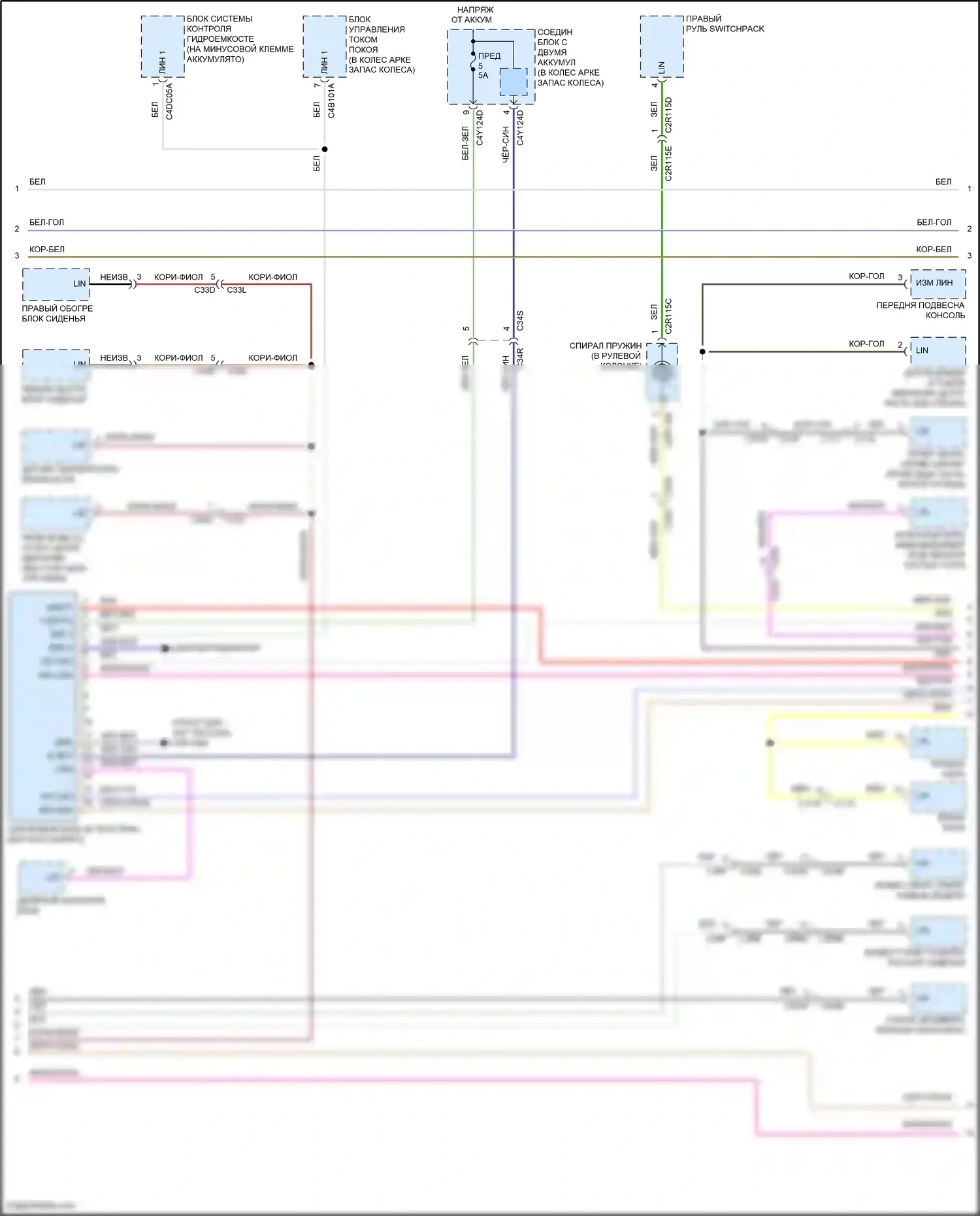 F-type Jaguar I (2013-2017): Электросхема диагностической розетки (2 из 3) 