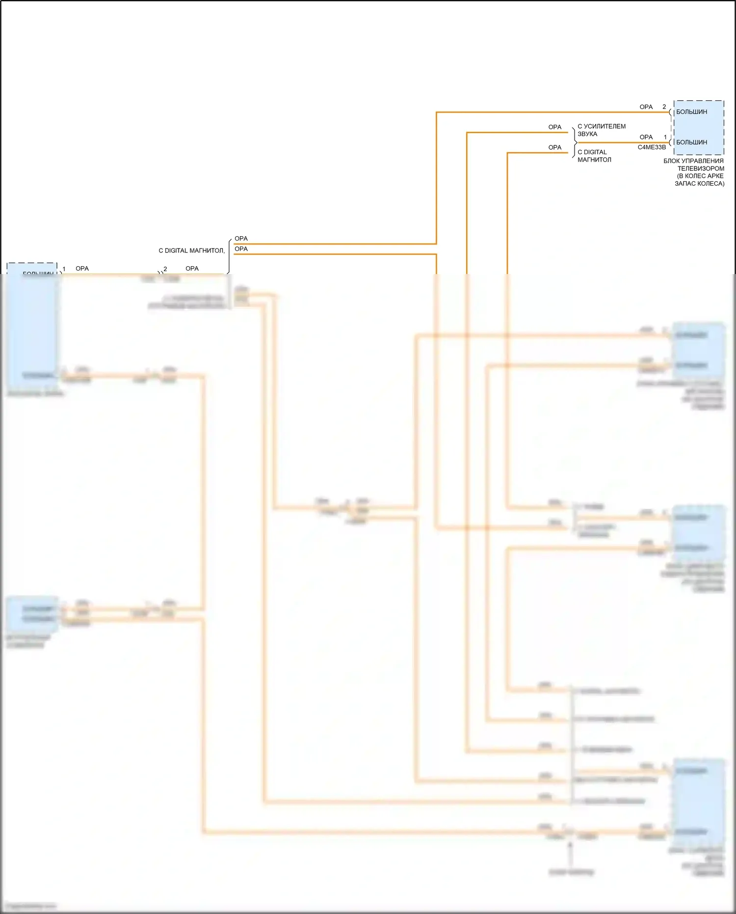 F-type Jaguar I (2013-2017): Электросхема оптоволоконной сети 