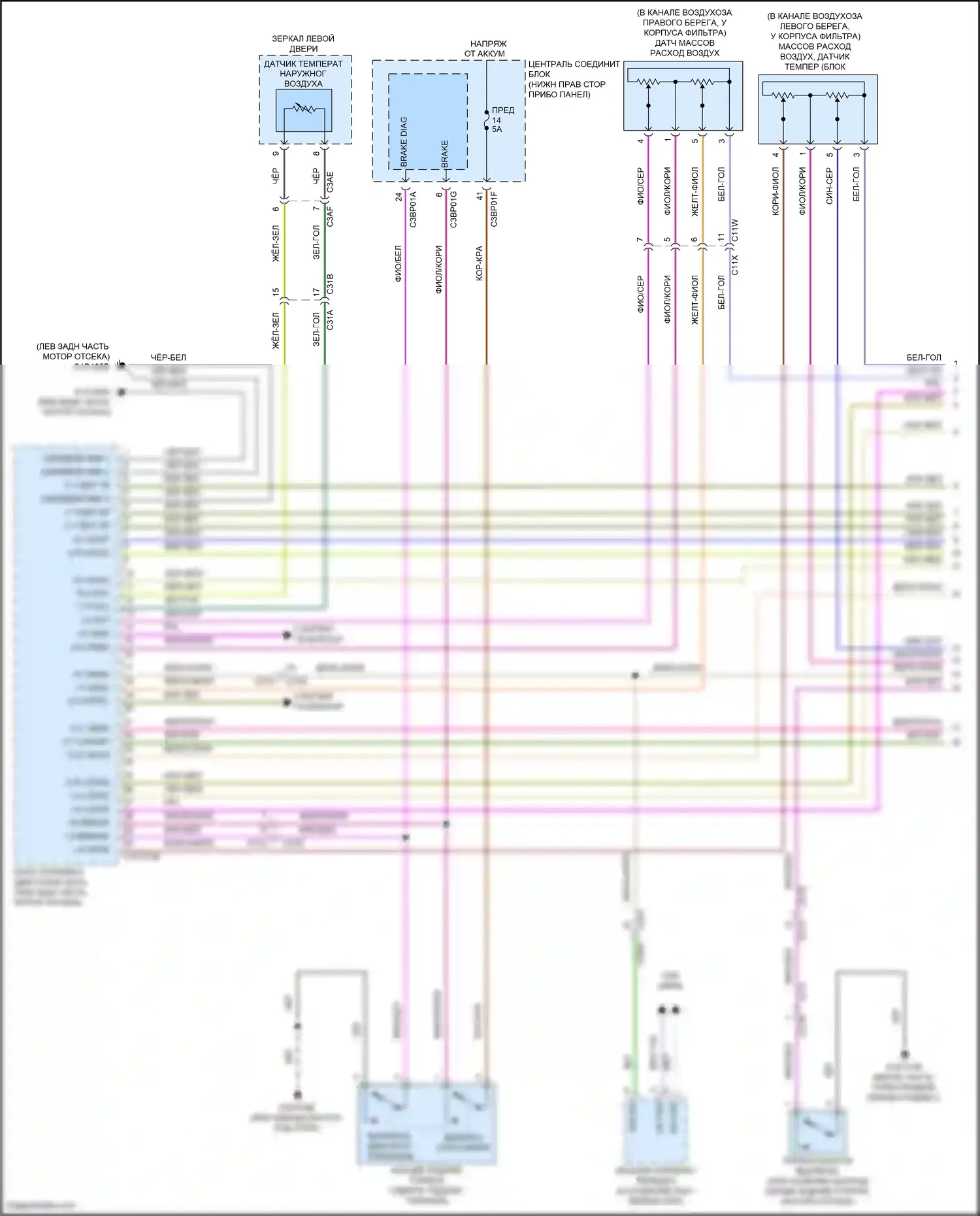 F-type Jaguar I (2013-2017): Электросхема двигателя 3.0l sc (1 из 9) 