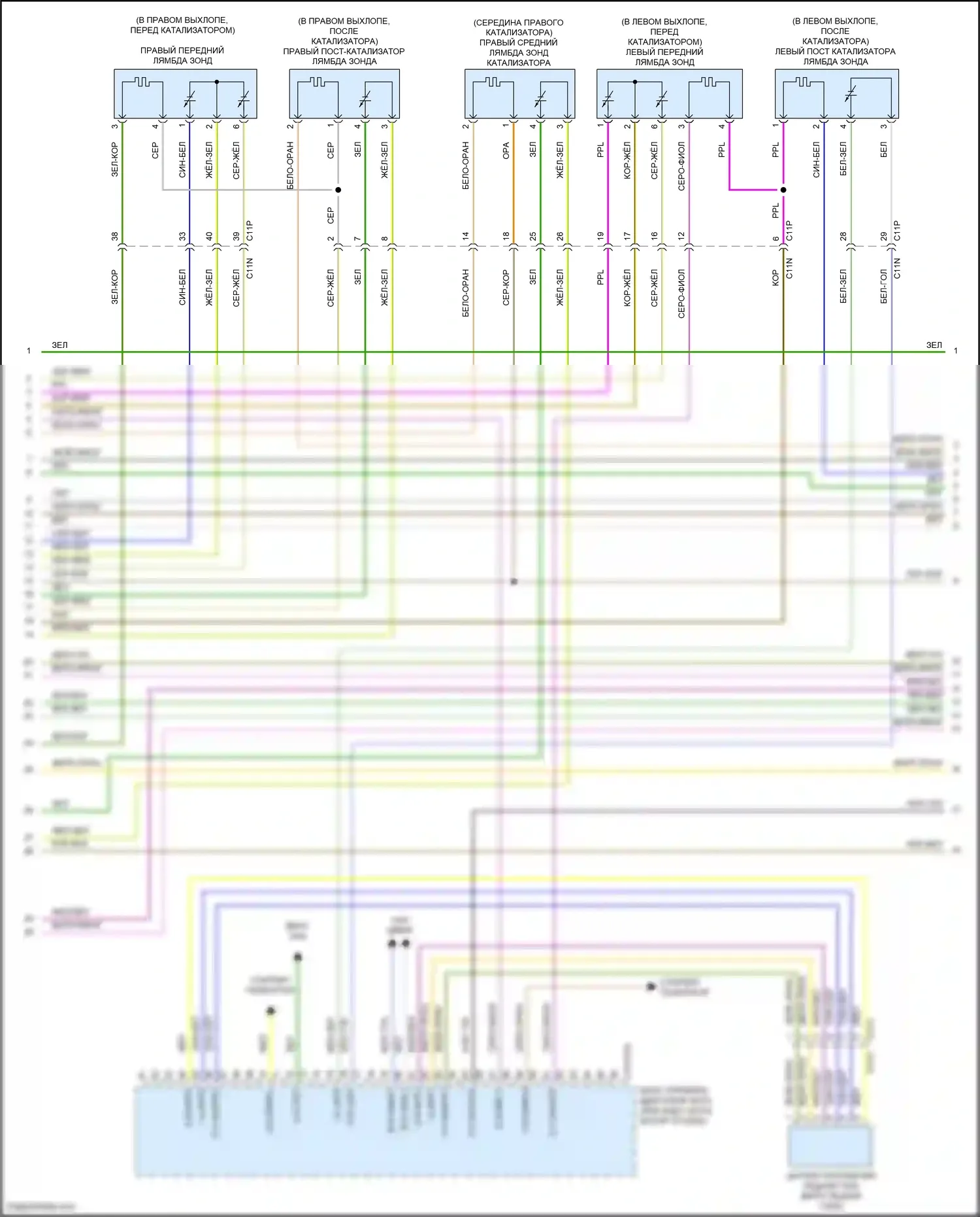 F-type Jaguar I (2013-2017): Электросхема двигателя 3.0l sc (4 из 9) 