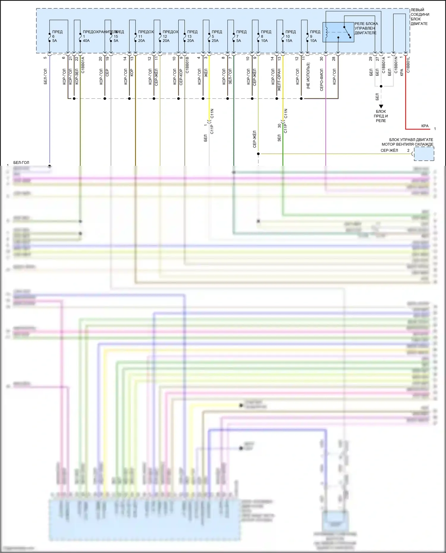 F-type Jaguar I (2013-2017): Электросхема двигателя 5.0l sc (2 из 9) 