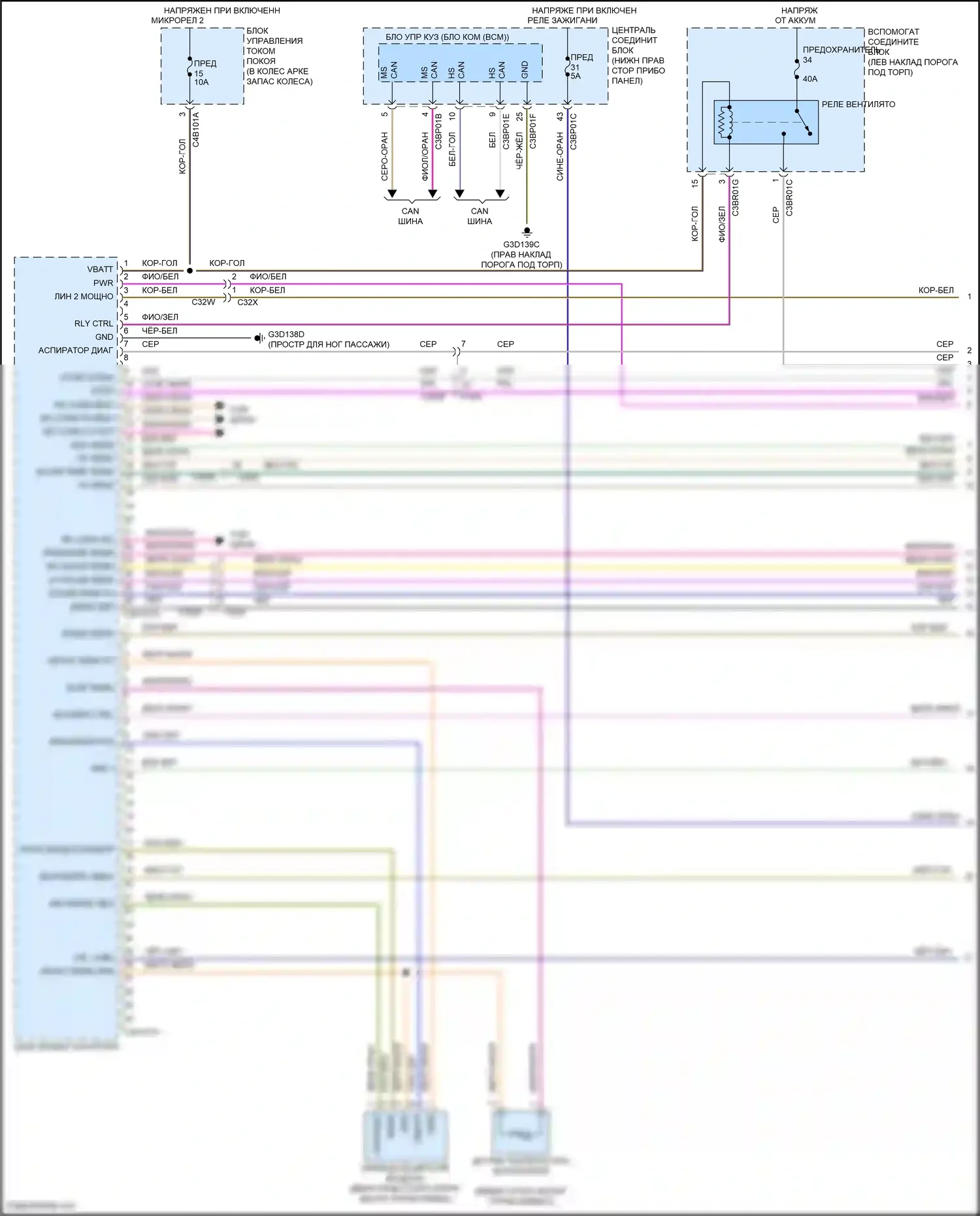 F-type Jaguar I (2013-2017): Электросхема климат контроля (1 из 4) 
