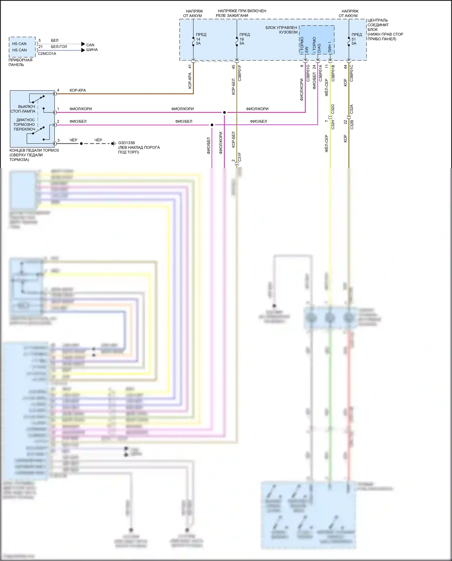F-type Jaguar I (2013-2017): Электросхема круиз-контроля 
