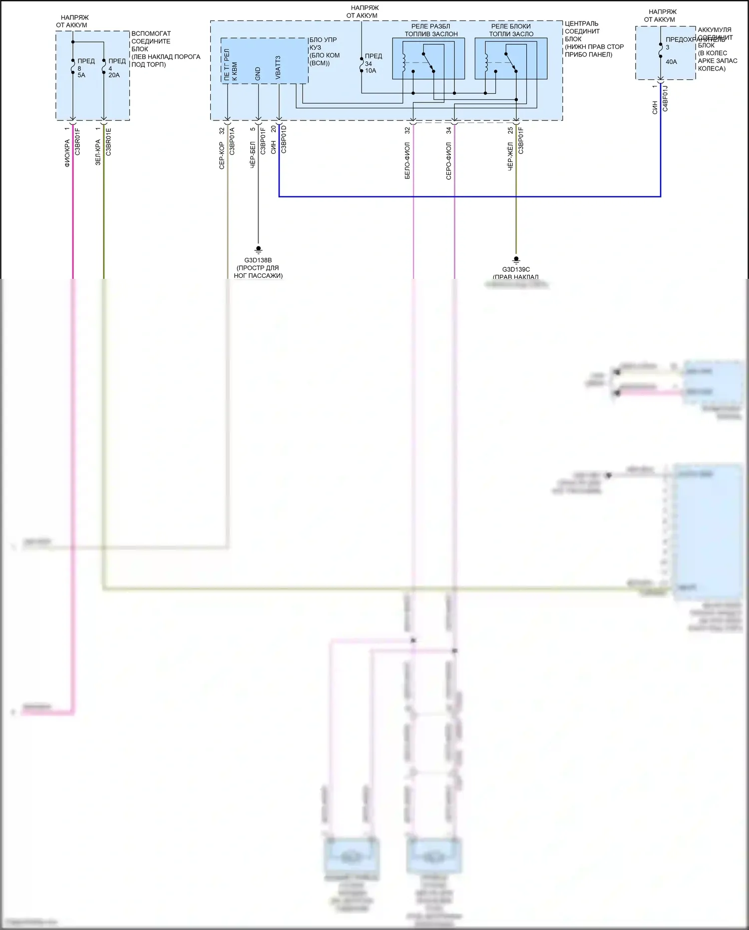 F-type Jaguar I (2013-2017): Электросхема центрального замка (4 из 4) 