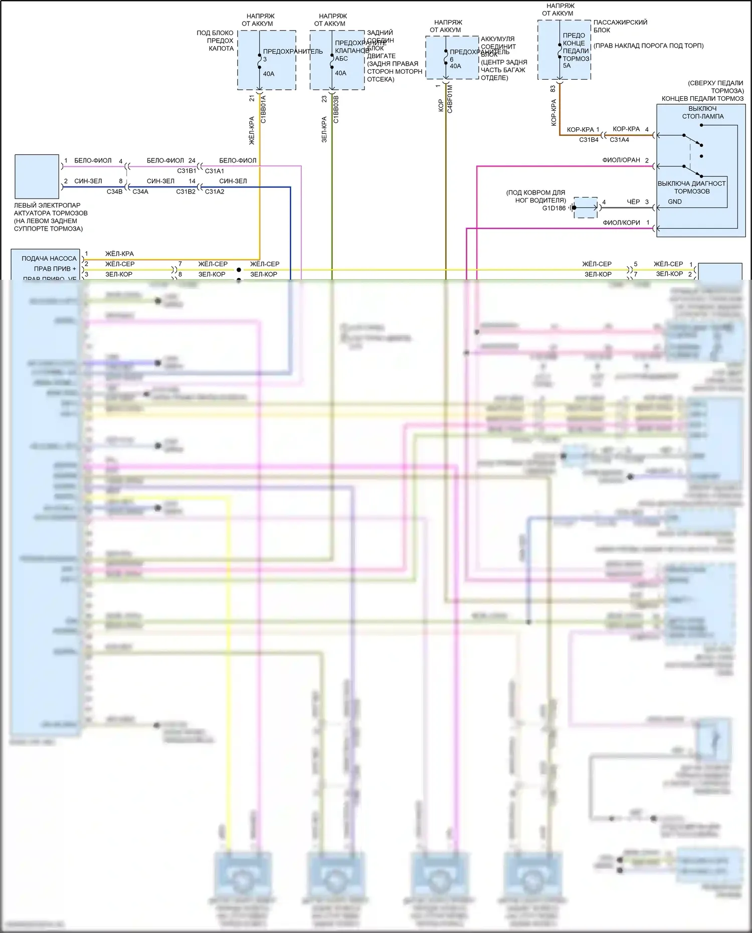 XE Jaguar I (2015-2019): Электросхема антиблокировочного тормоза 