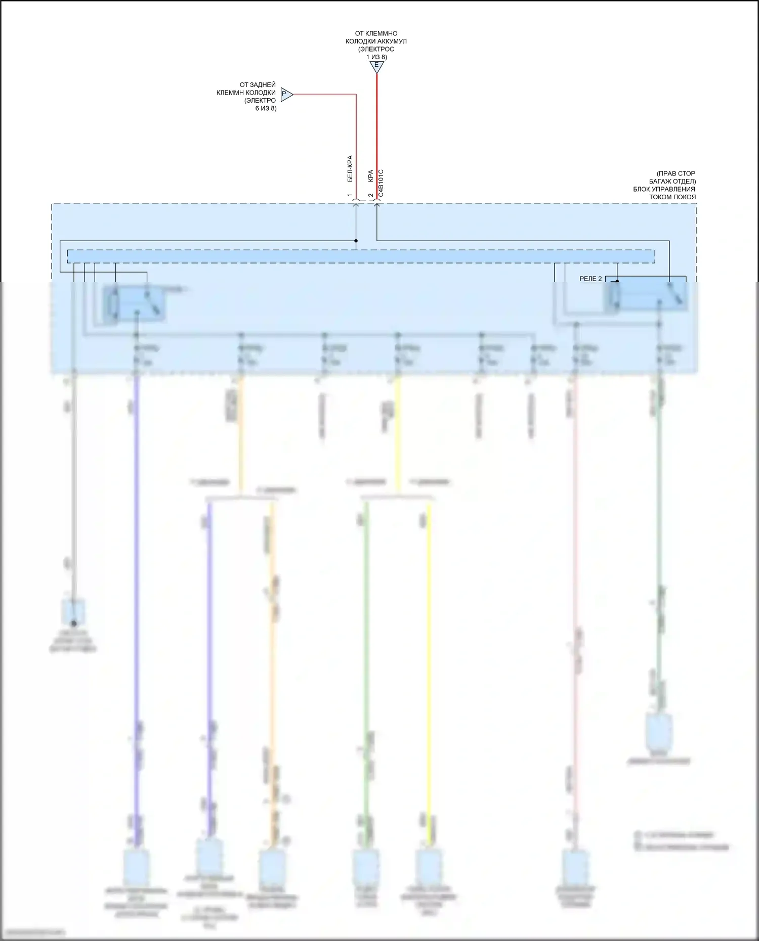 XE Jaguar I (2015-2019): Электросхема блока предохранителей реле (3 из 8) 