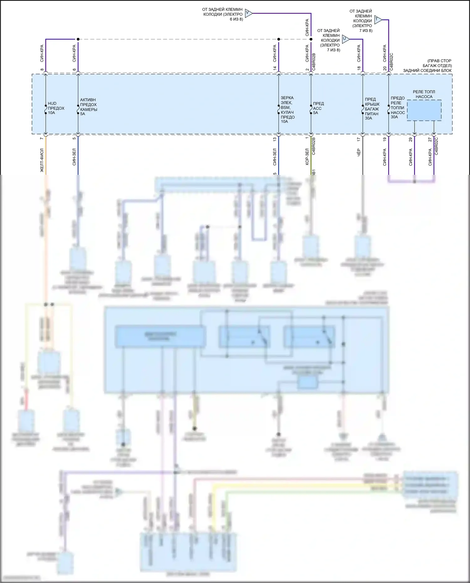 XE Jaguar I (2015-2019): Электросхема блока предохранителей реле (8 из 8) 