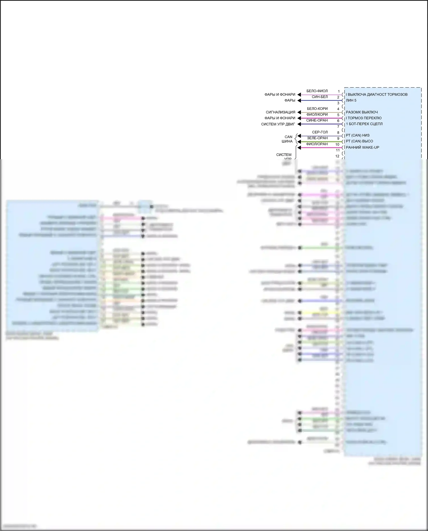 XE Jaguar I (2015-2019): Электросхема блоков управления кузовом (3 из 3) 