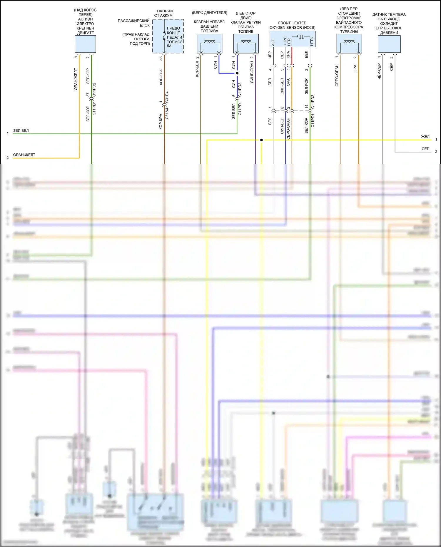 XE Jaguar I (2015-2019): Электросхема двигателя 2.0л турбо дизель (5 из 8) 