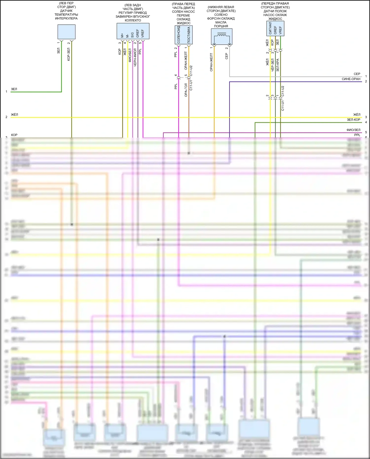 XE Jaguar I (2015-2019): Электросхема двигателя 2.0л турбо дизель (7 из 8) 