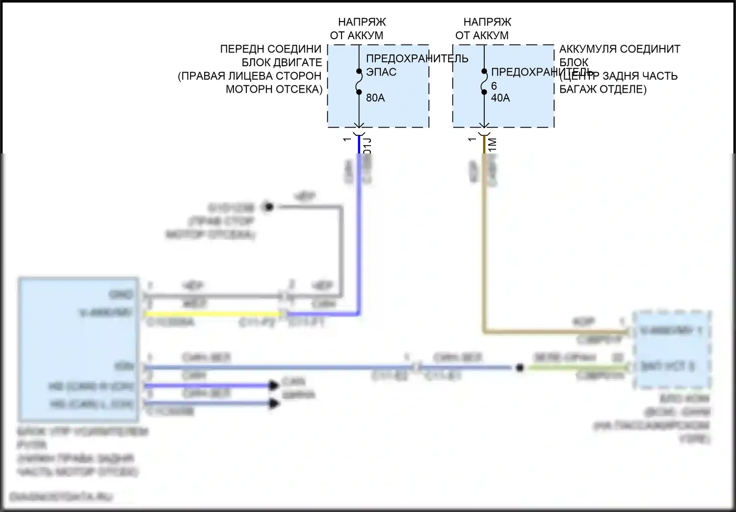 XE Jaguar I (2015-2019): Электросхема гидроусилителя руля 