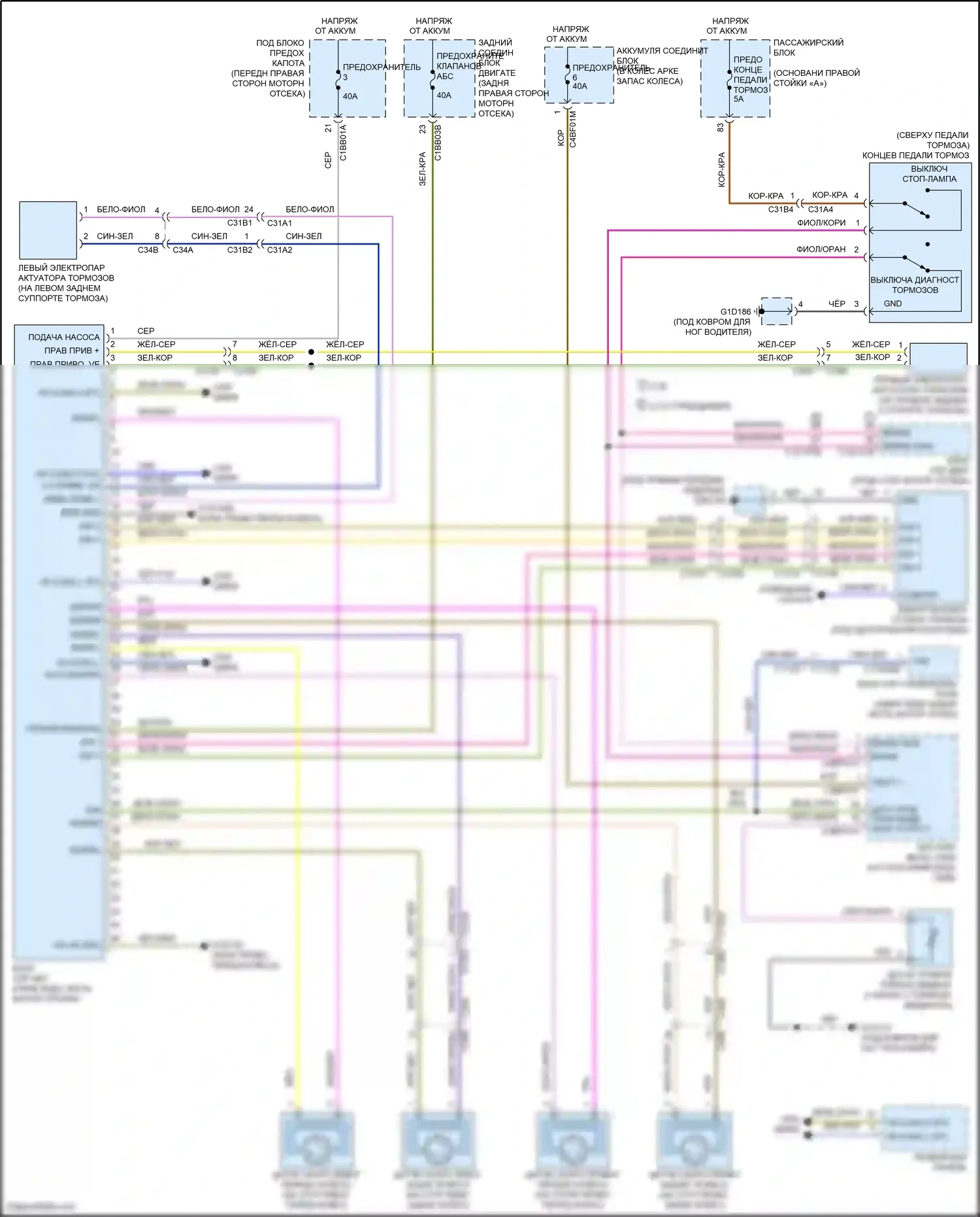 XF Jaguar II (2015-2020): Электросхема антиблокировочного тормоза 