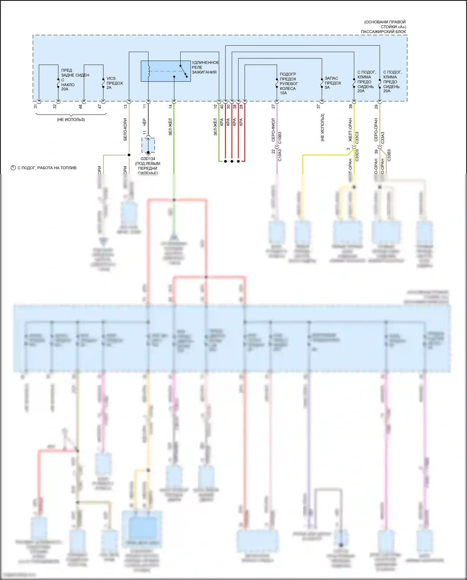XF Jaguar II (2015-2020): Электросхема блока предохранителей реле (2 из 8) 