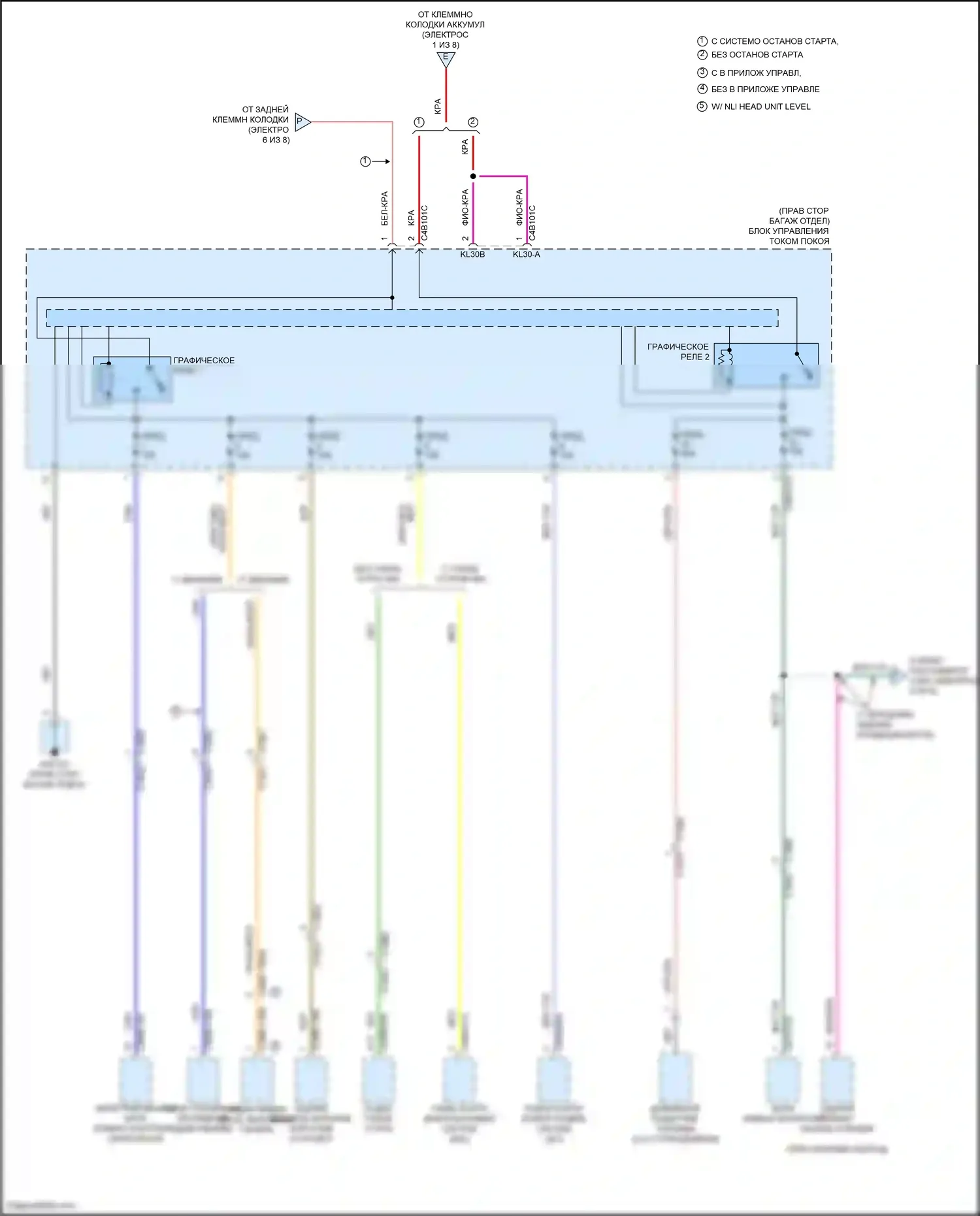 XF Jaguar II (2015-2020): Электросхема блока предохранителей реле (3 из 8) 