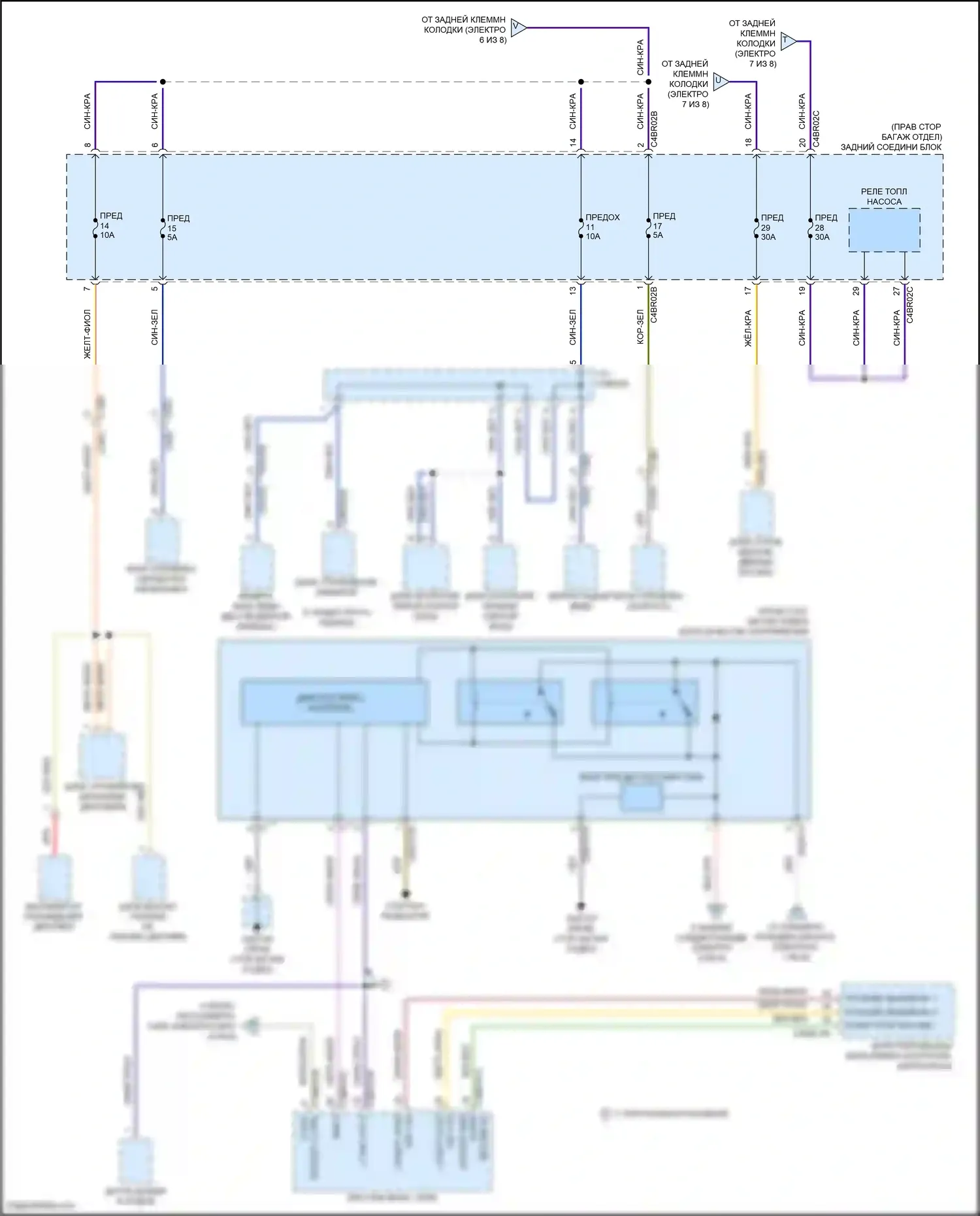 XF Jaguar II (2015-2020): Электросхема блока предохранителей реле (8 из 8) 