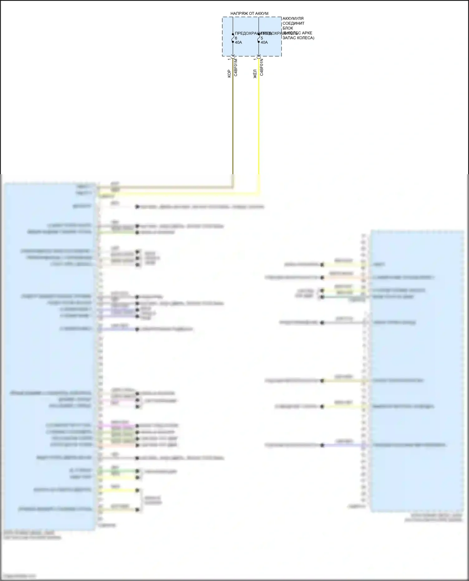 XF Jaguar II (2015-2020): Электросхема блоков управления кузовом (1 из 3) 