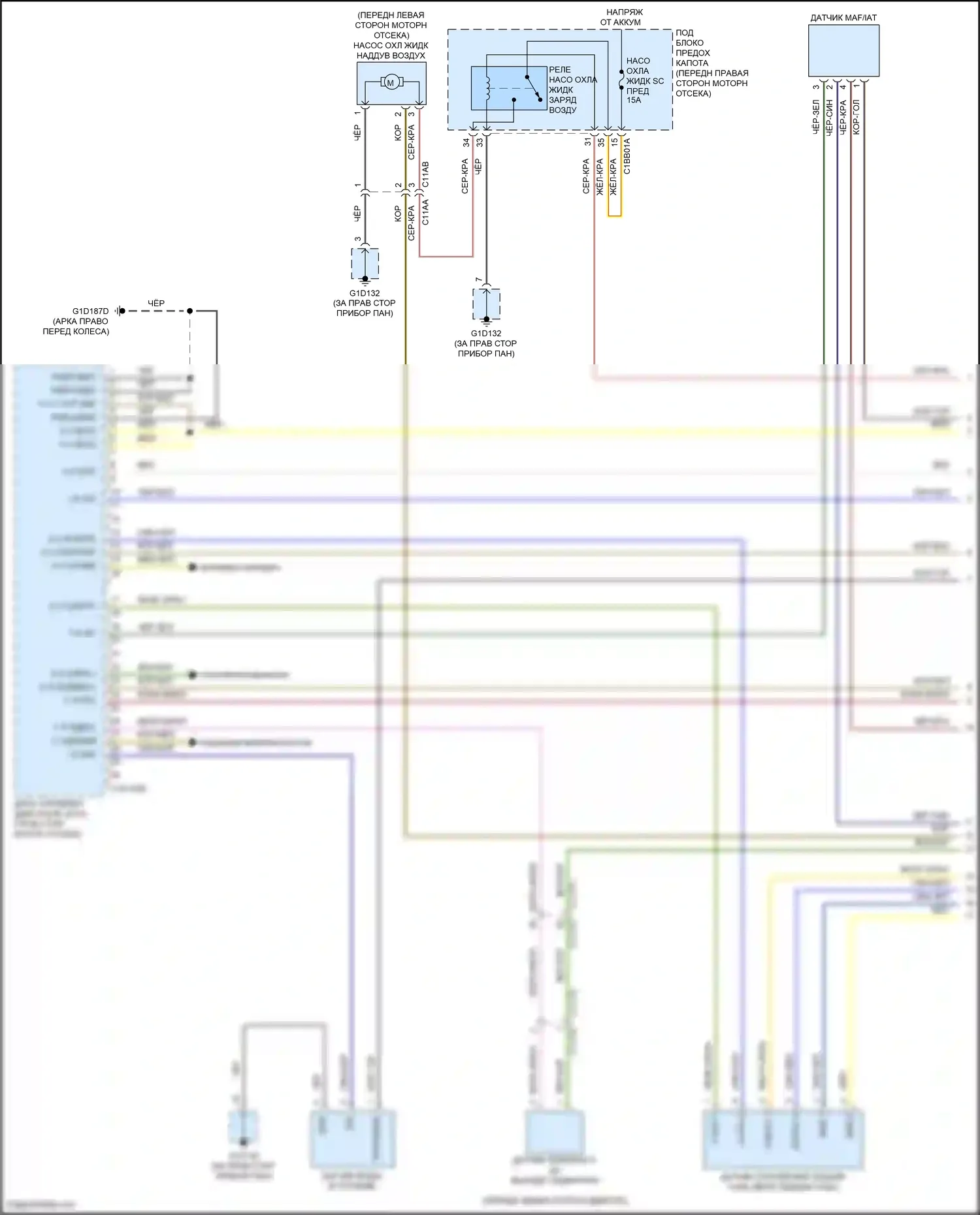 XF Jaguar II (2015-2020): Электросхема двигателя 2.0л турбо дизель (1 из 8) 