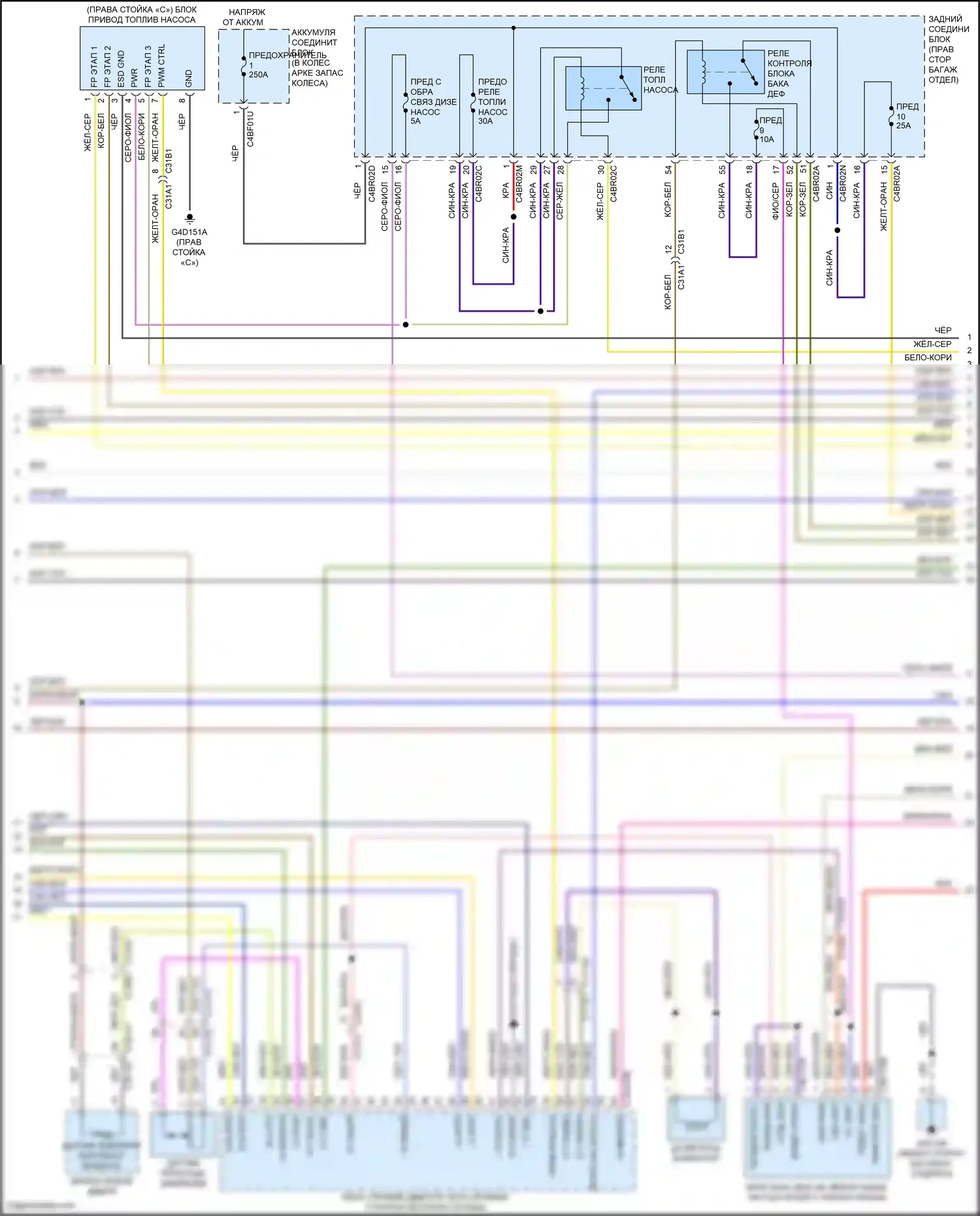 XF Jaguar II (2015-2020): Электросхема двигателя 2.0л турбо дизель (2 из 8) 