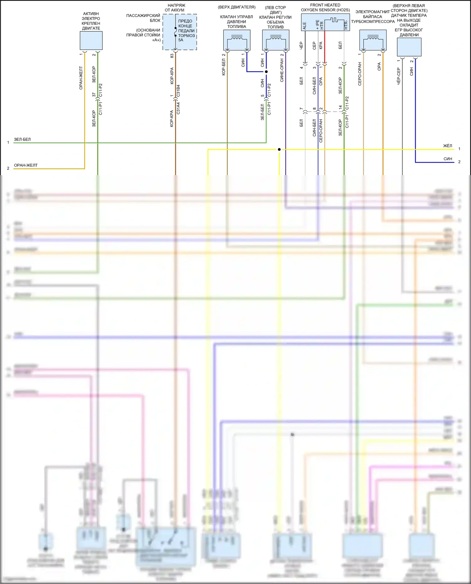 XF Jaguar II (2015-2020): Электросхема двигателя 2.0л турбо дизель (5 из 8) 