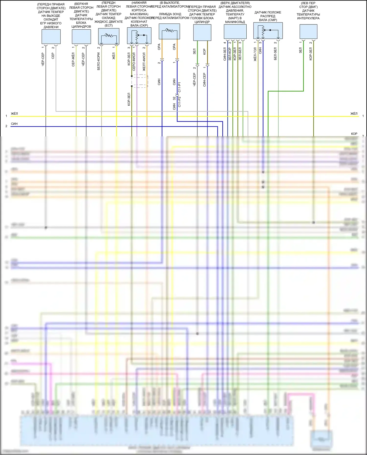 XF Jaguar II (2015-2020): Электросхема двигателя 2.0л турбо дизель (6 из 8) 