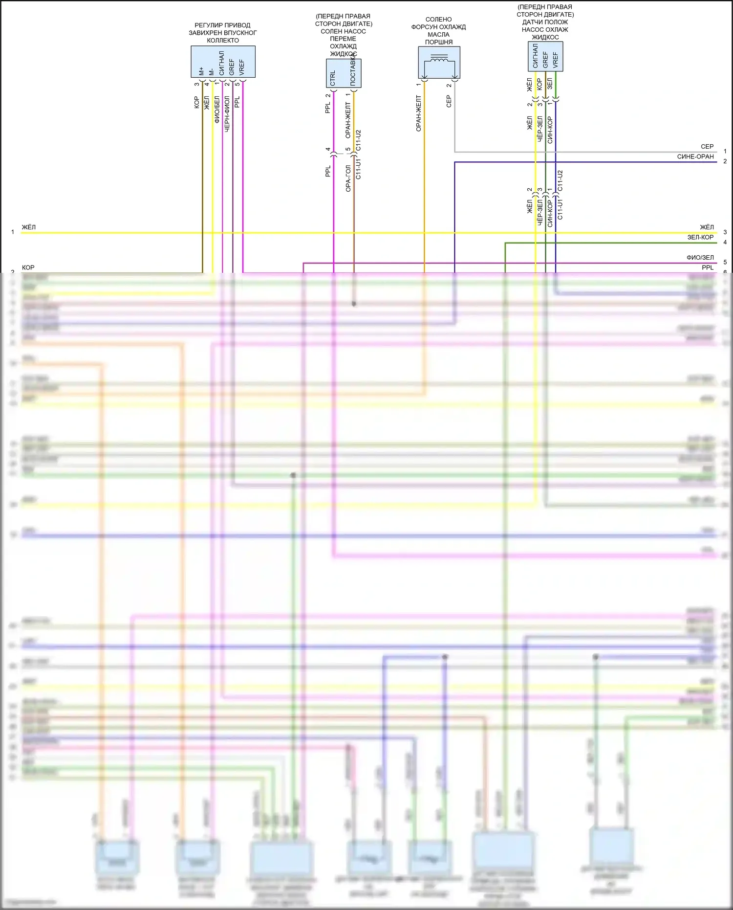 XF Jaguar II (2015-2020): Электросхема двигателя 2.0л турбо дизель (7 из 8) 