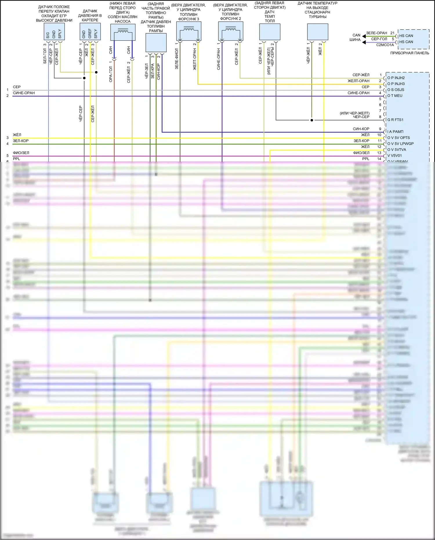 XF Jaguar II (2015-2020): Электросхема двигателя 2.0л турбо дизель (8 из 8) 