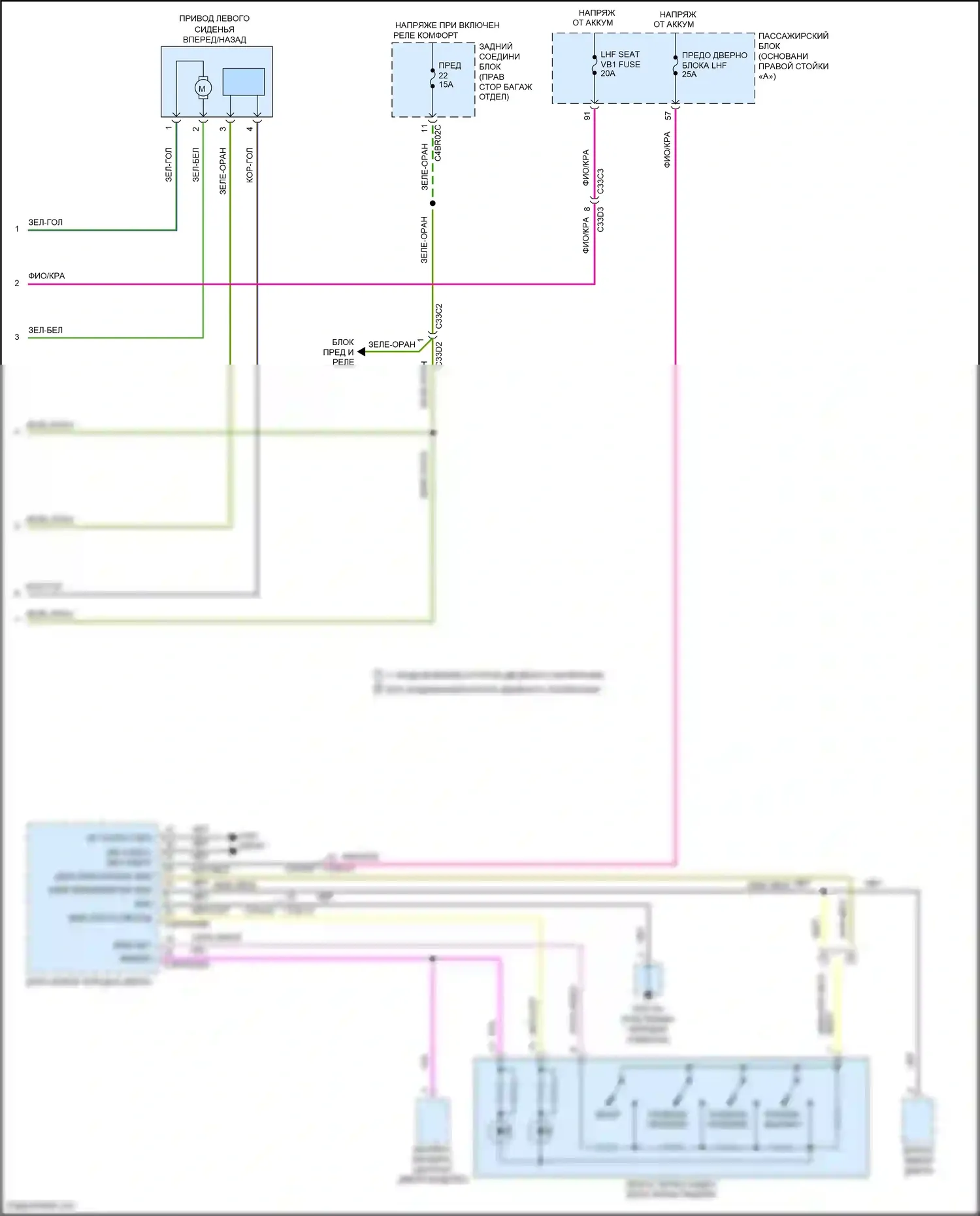 XF Jaguar II (2015-2020): Электросхема сиденья памяти водителя, 8-ходовая (2 из 2) 
