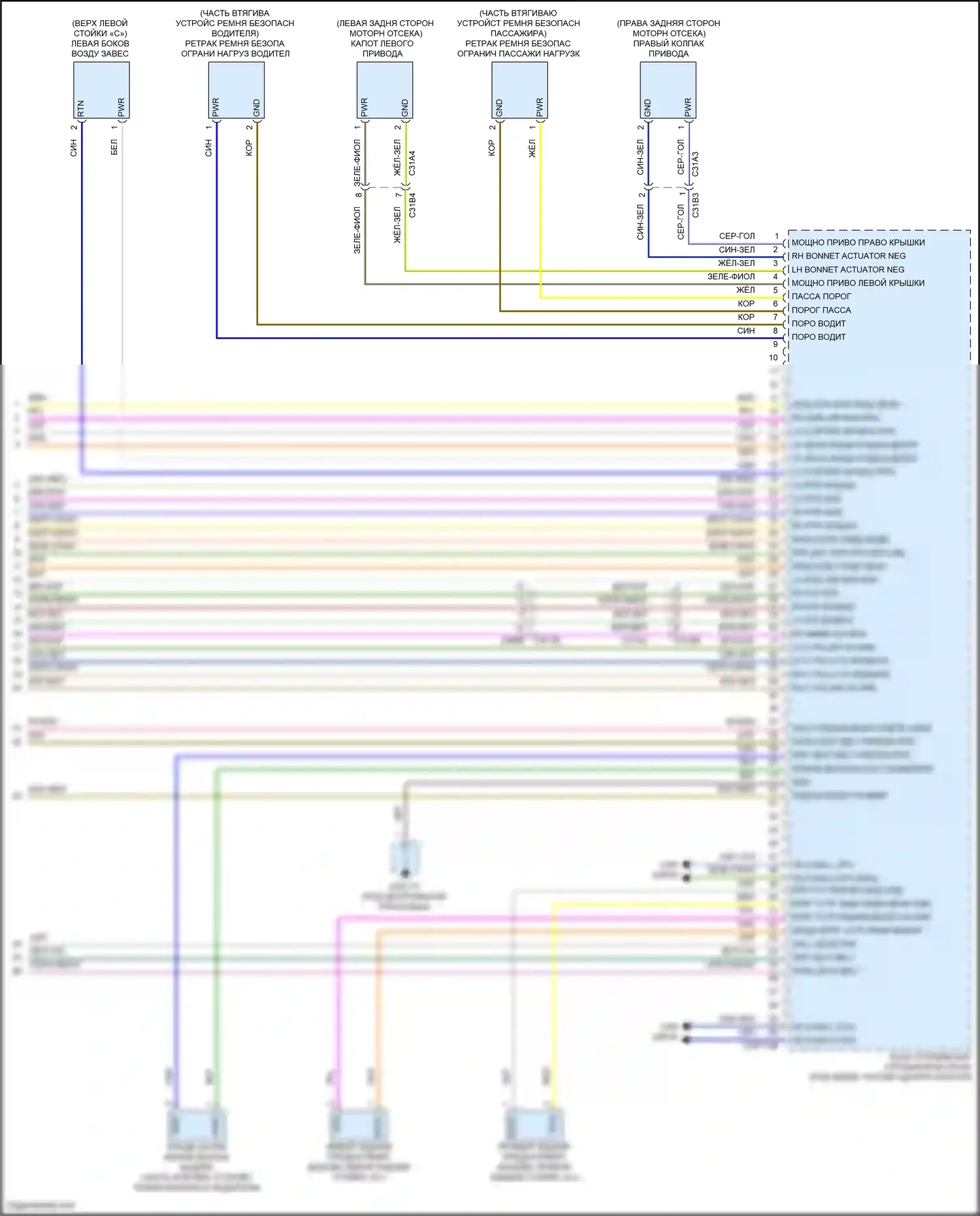 XF Jaguar II (2015-2020): Электросхема подушек безопасности (4 из 4) 