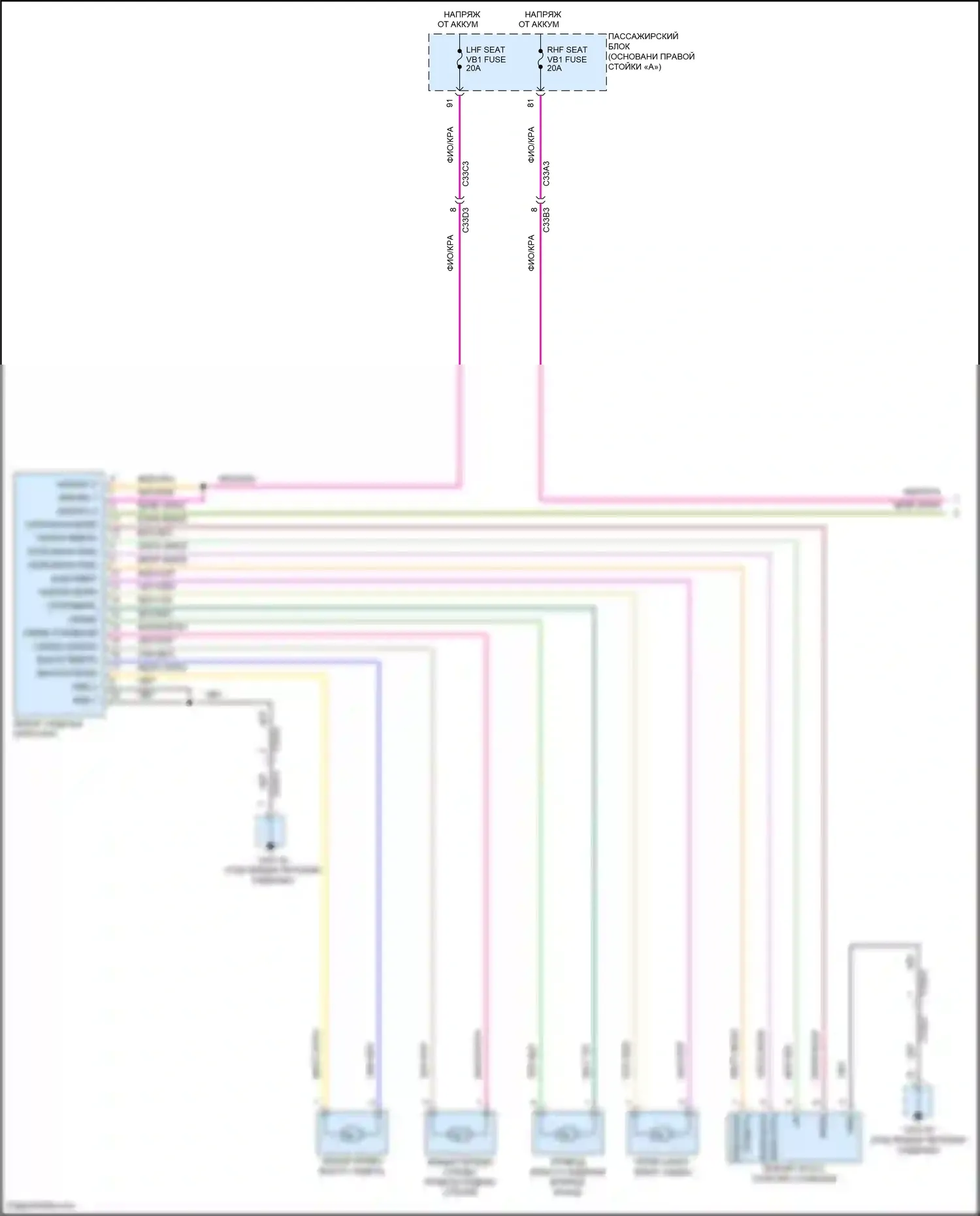 XF Jaguar II (2015-2020): Сиденья электросхема, 8-ходовая (1 из 2) 