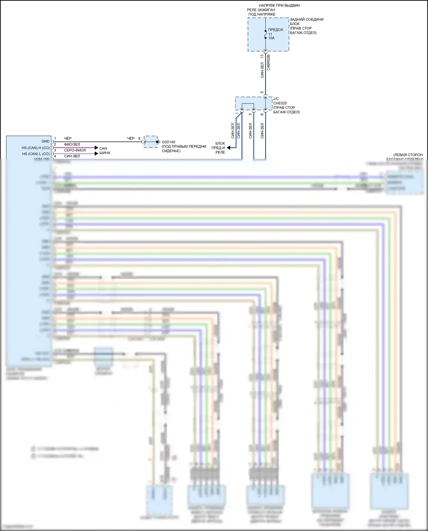 XF Jaguar II (2015-2020): Электросхема мультикамер 