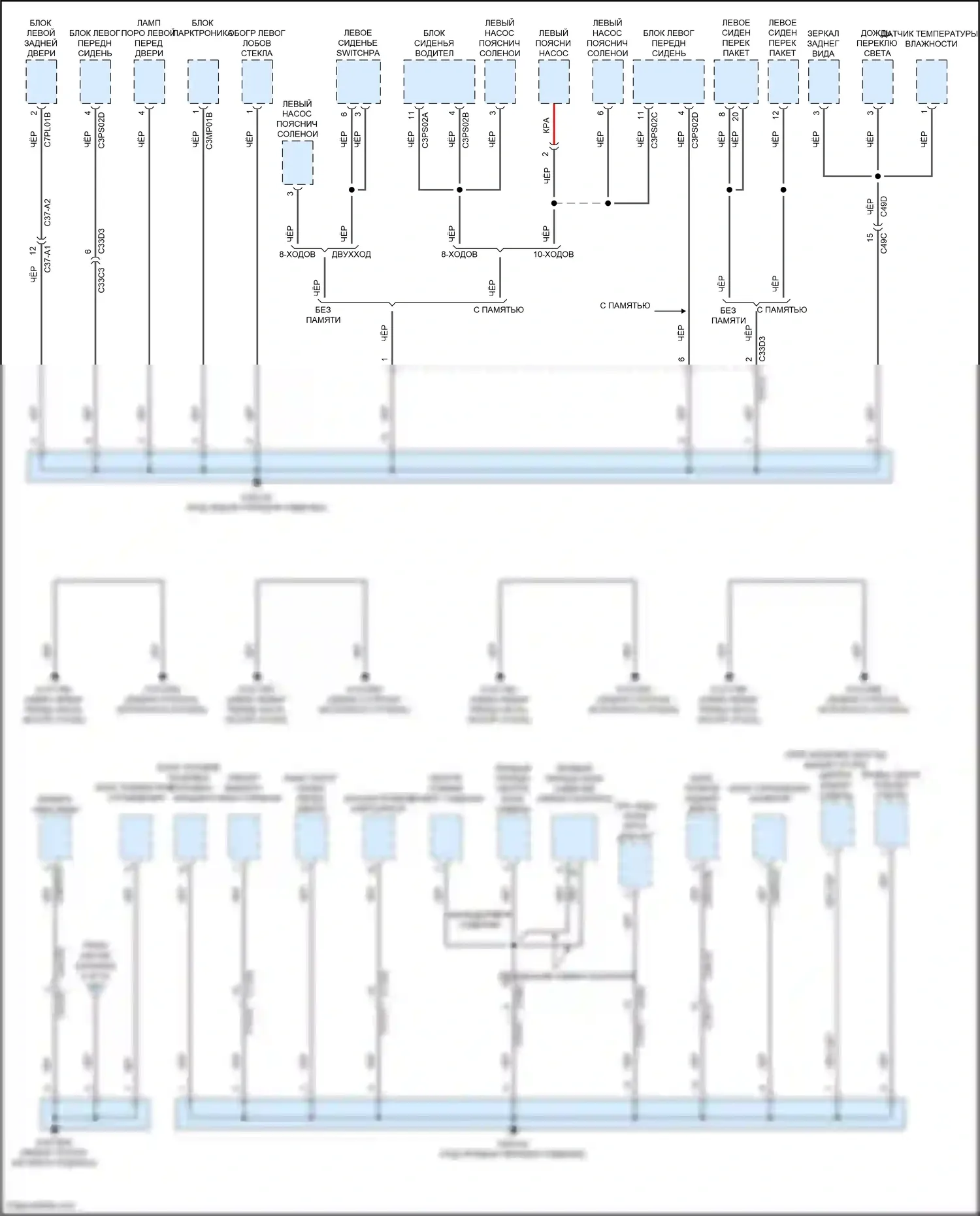 XF Jaguar II (2015-2020): Электросхема разводки массы (3 из 6) 