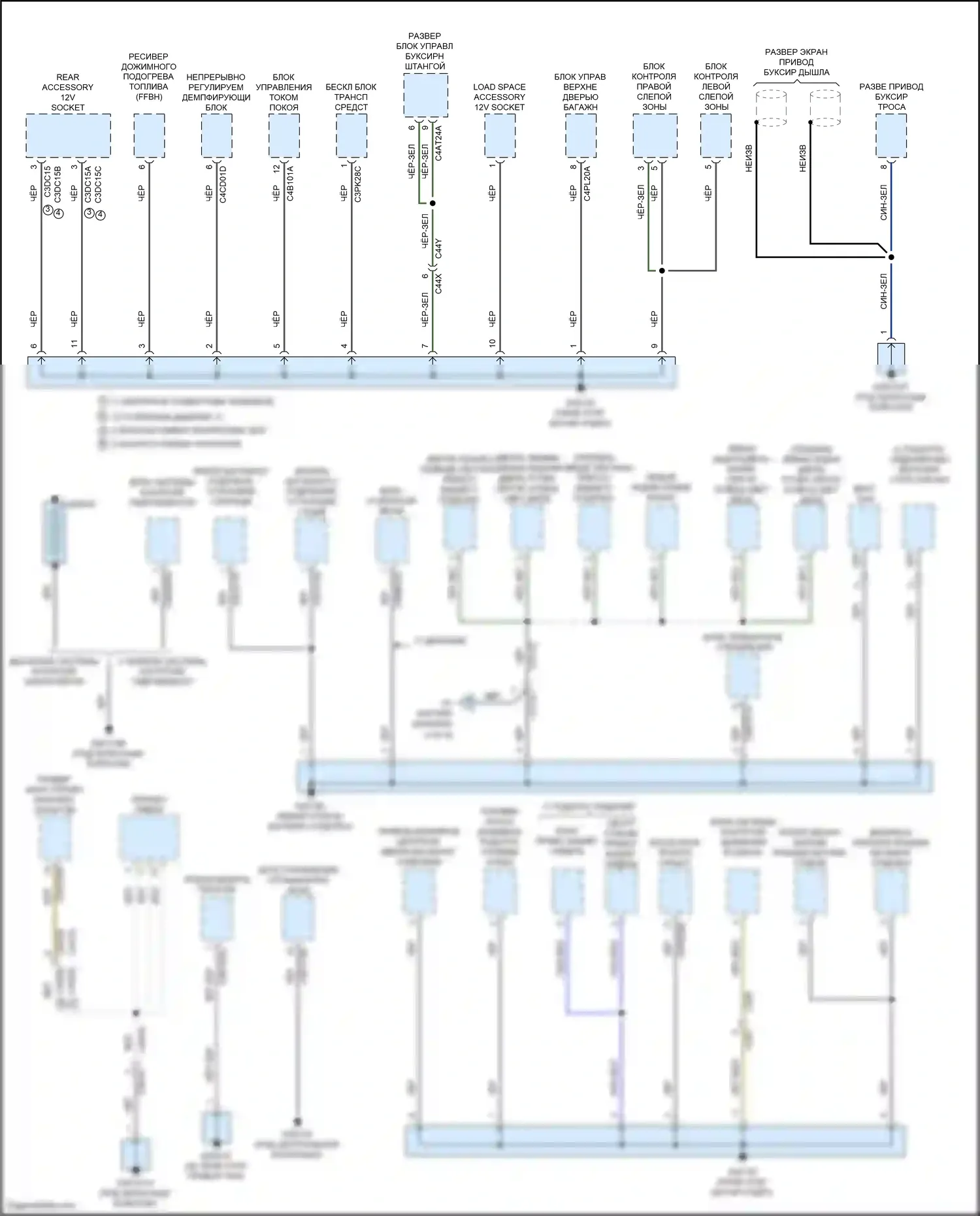 XF Jaguar II (2015-2020): Электросхема разводки массы (6 из 6) 