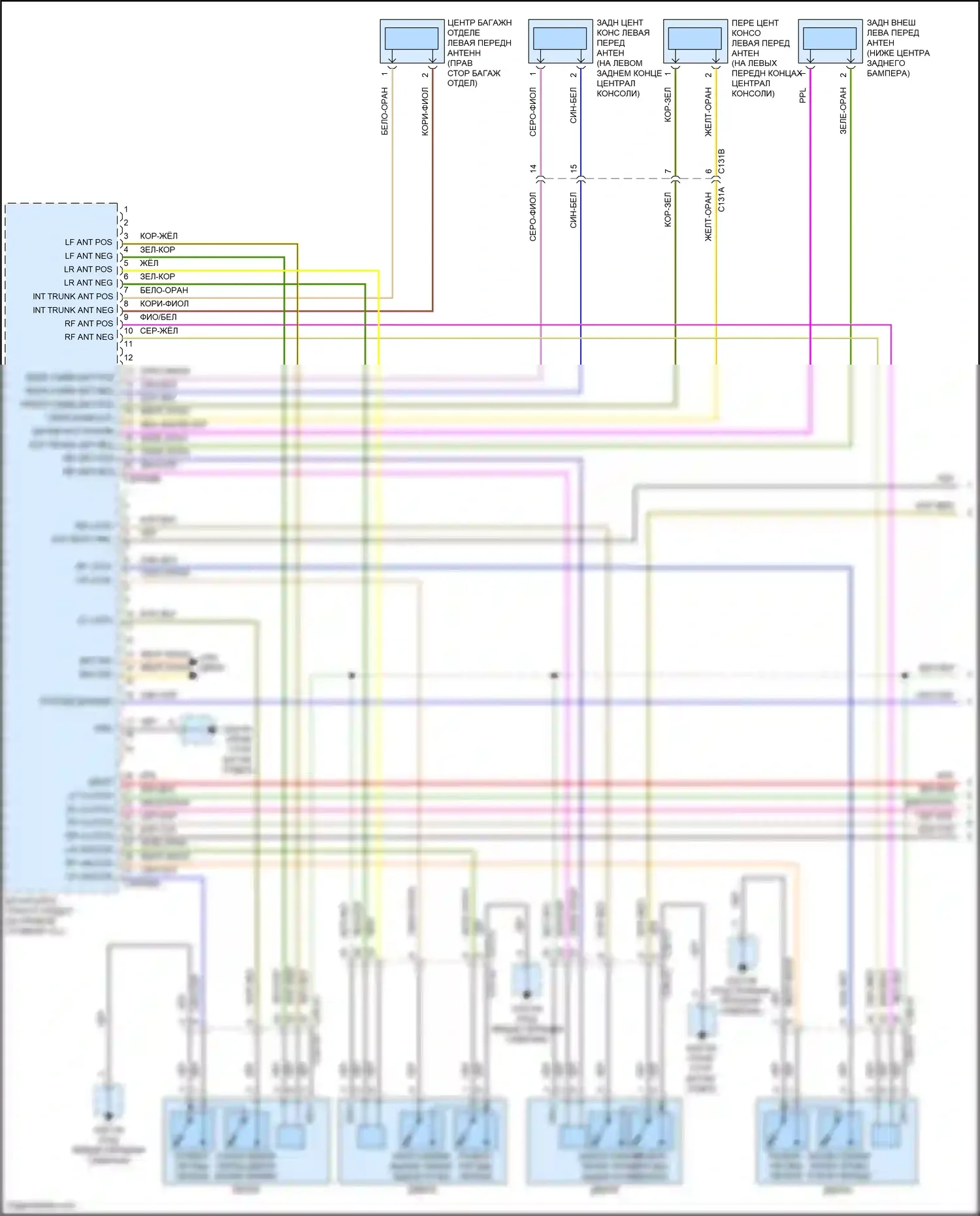 XF Jaguar II (2015-2020): Электросхема центрального замка (1 из 2) 