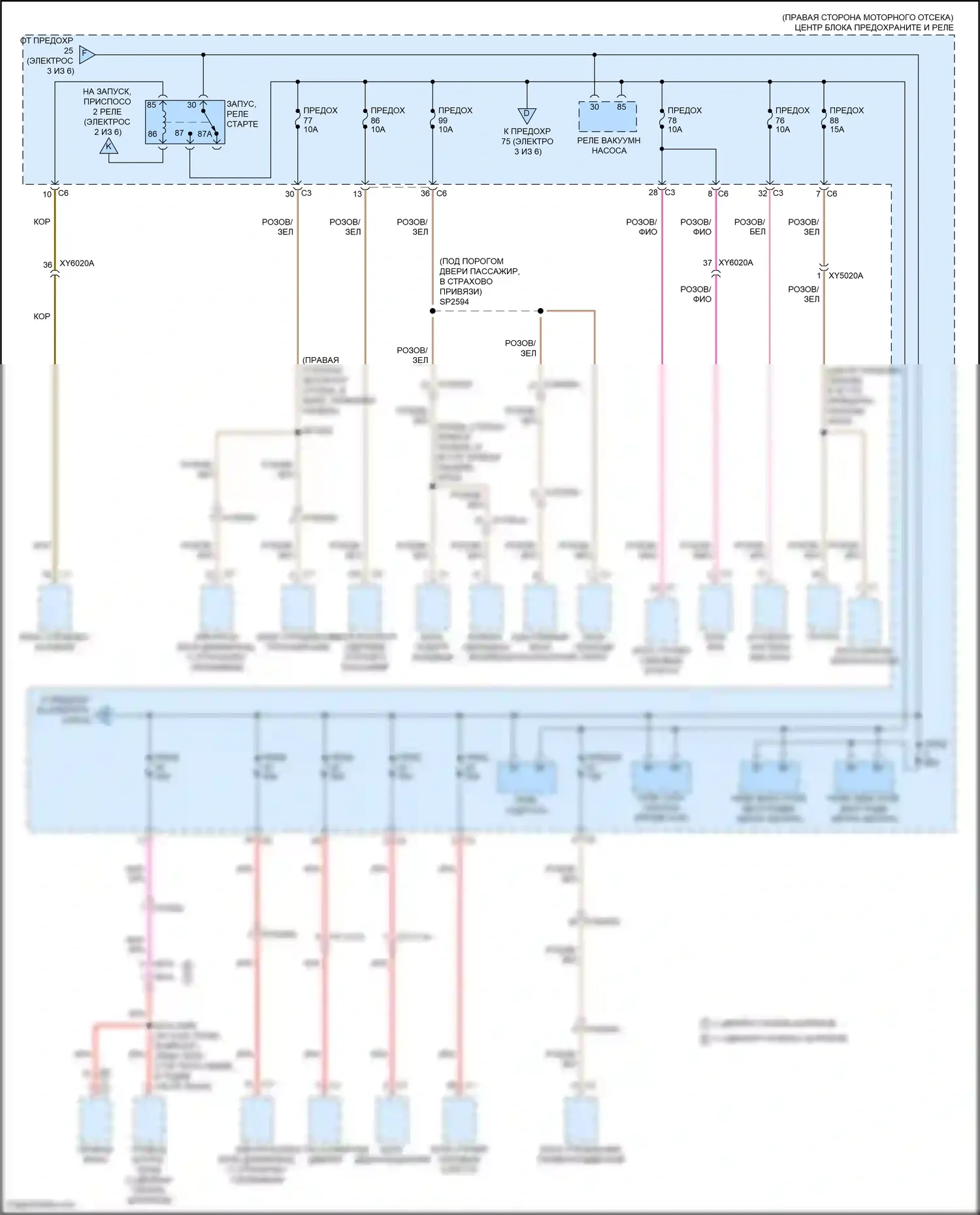 Cherokee Jeep V рестайлинг (2018-2024): Электросхема блока предохранителей реле (4 из 6) 