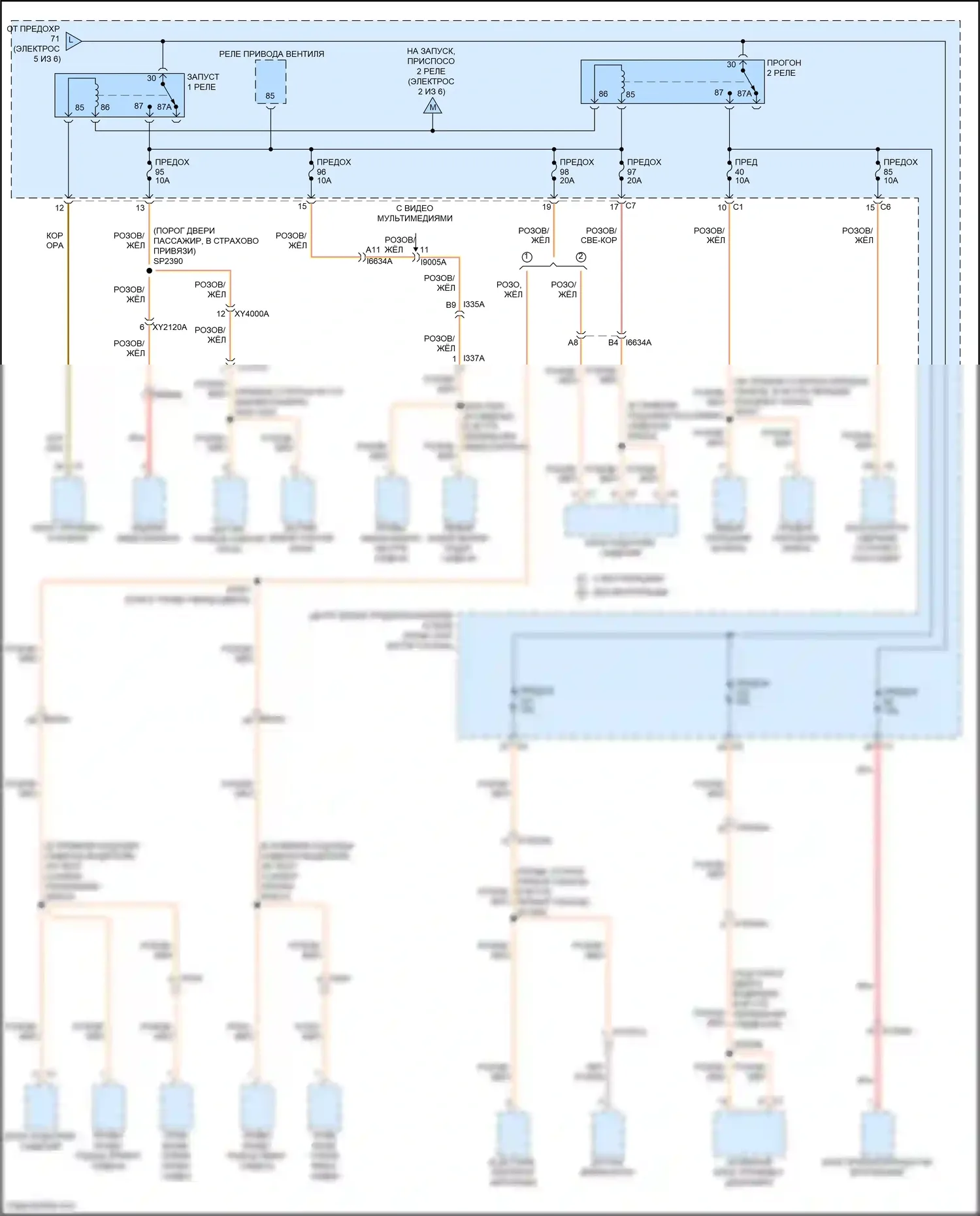 Cherokee Jeep V рестайлинг (2018-2024): Электросхема блока предохранителей реле (6 из 6) 