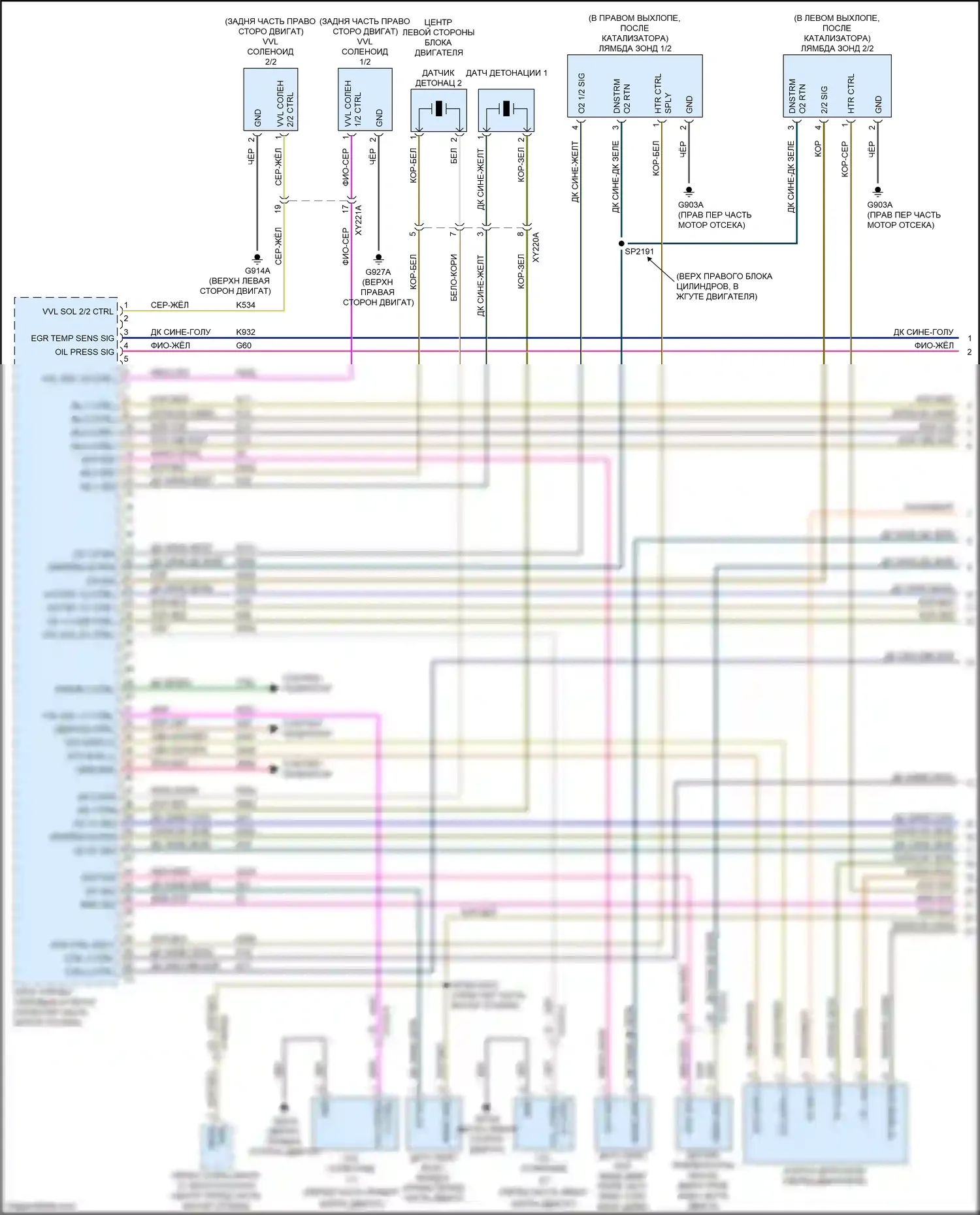Cherokee Jeep V рестайлинг (2018-2024): Электросхема двигателя 3.6л (1 из 5) 