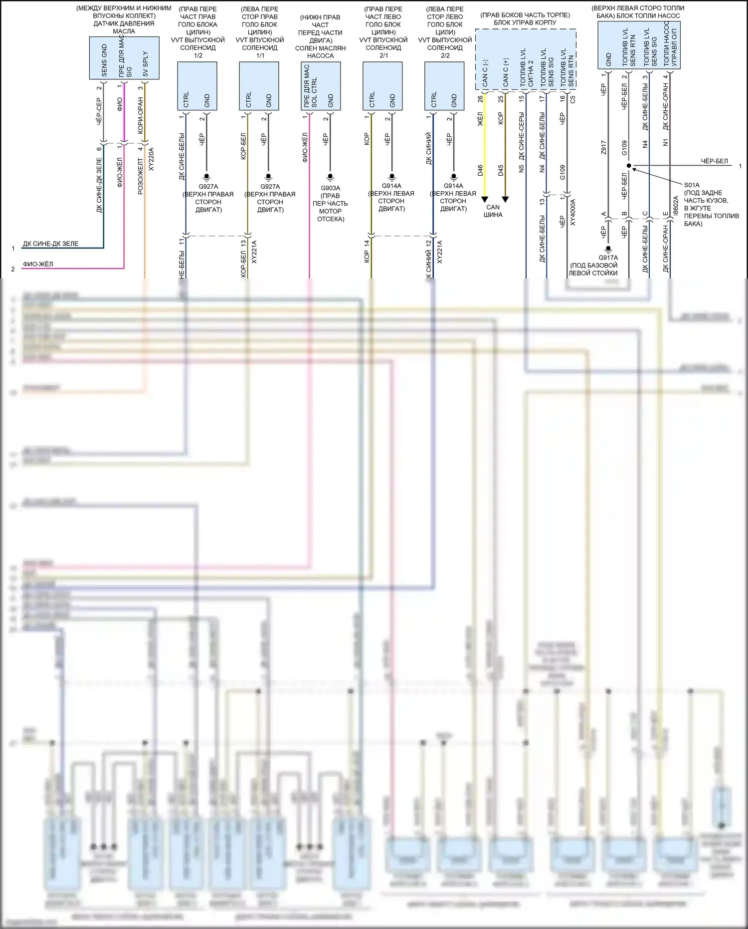 Cherokee Jeep V рестайлинг (2018-2024): Электросхема двигателя 3.6л (3 из 5) 