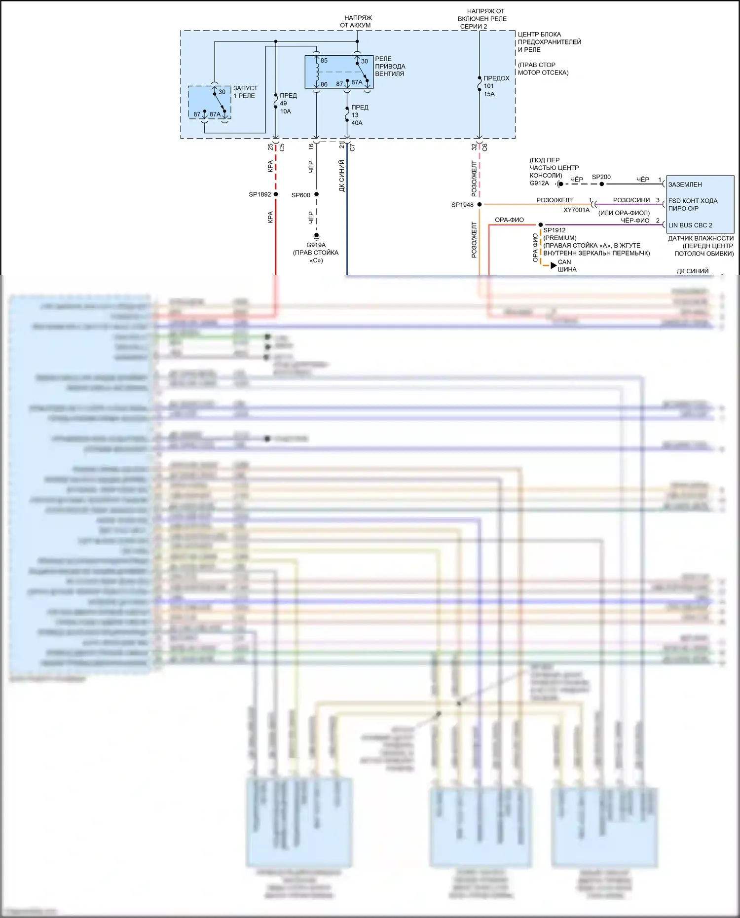 Cherokee Jeep V рестайлинг (2018-2024): Электросхема климат контроля (1 из 4) 