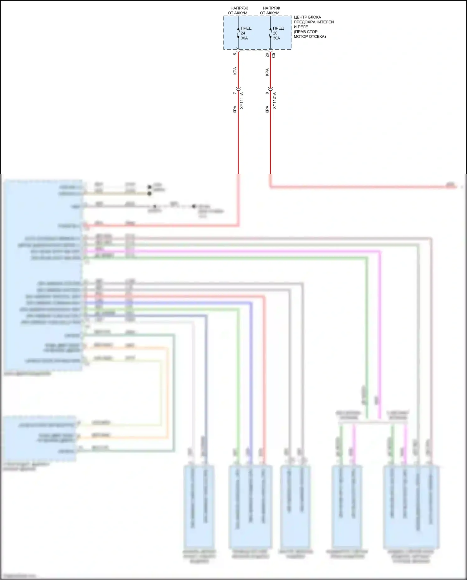 Cherokee Jeep V рестайлинг (2018-2024): Управление зеркалами заднего вида электросхема, основание (1 из 2) 