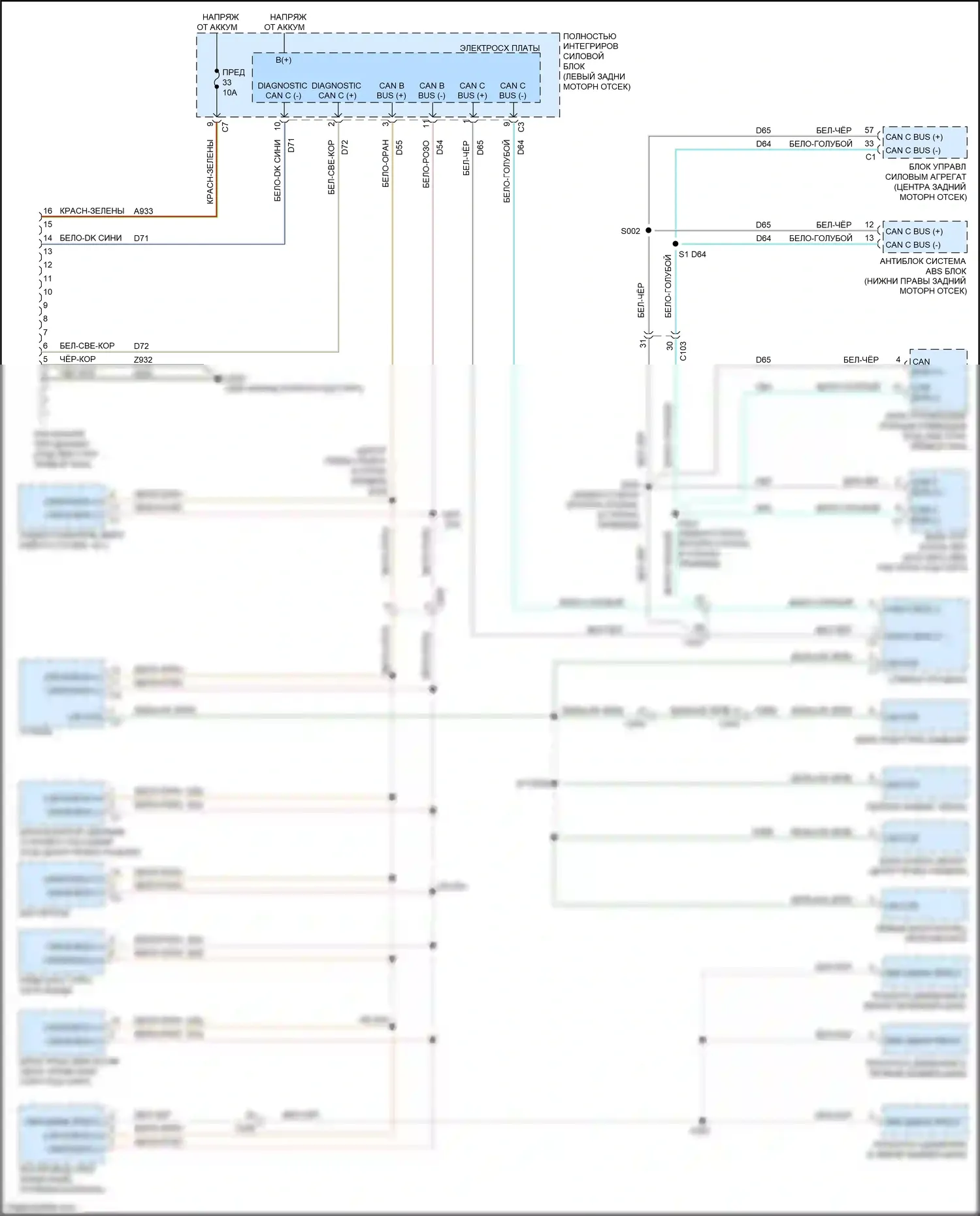 Compass Jeep I рестайлинг (2010-2013): Can шина электросхема 
