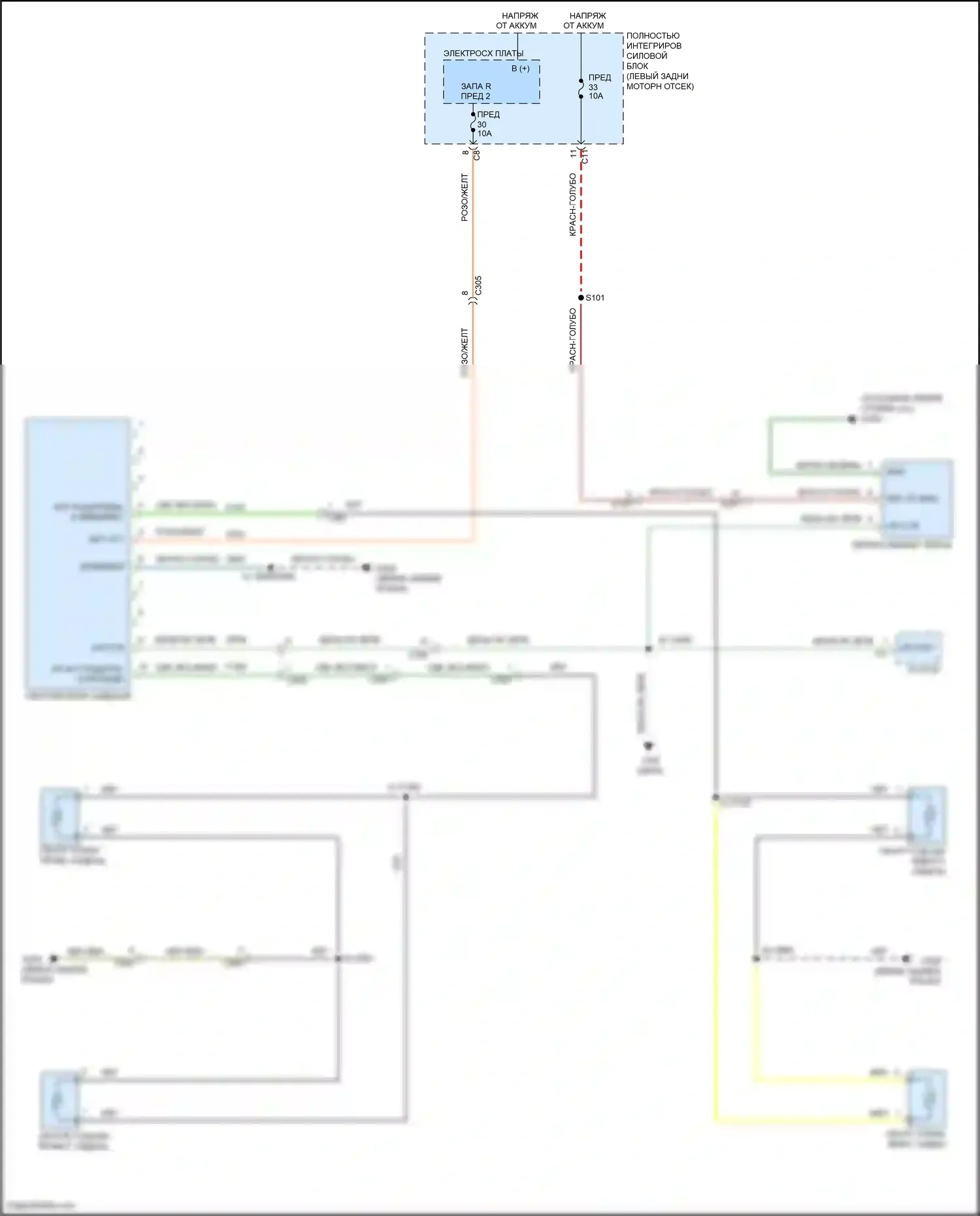 Compass Jeep I рестайлинг (2010-2013): Электросхема обогреваемых сидений 