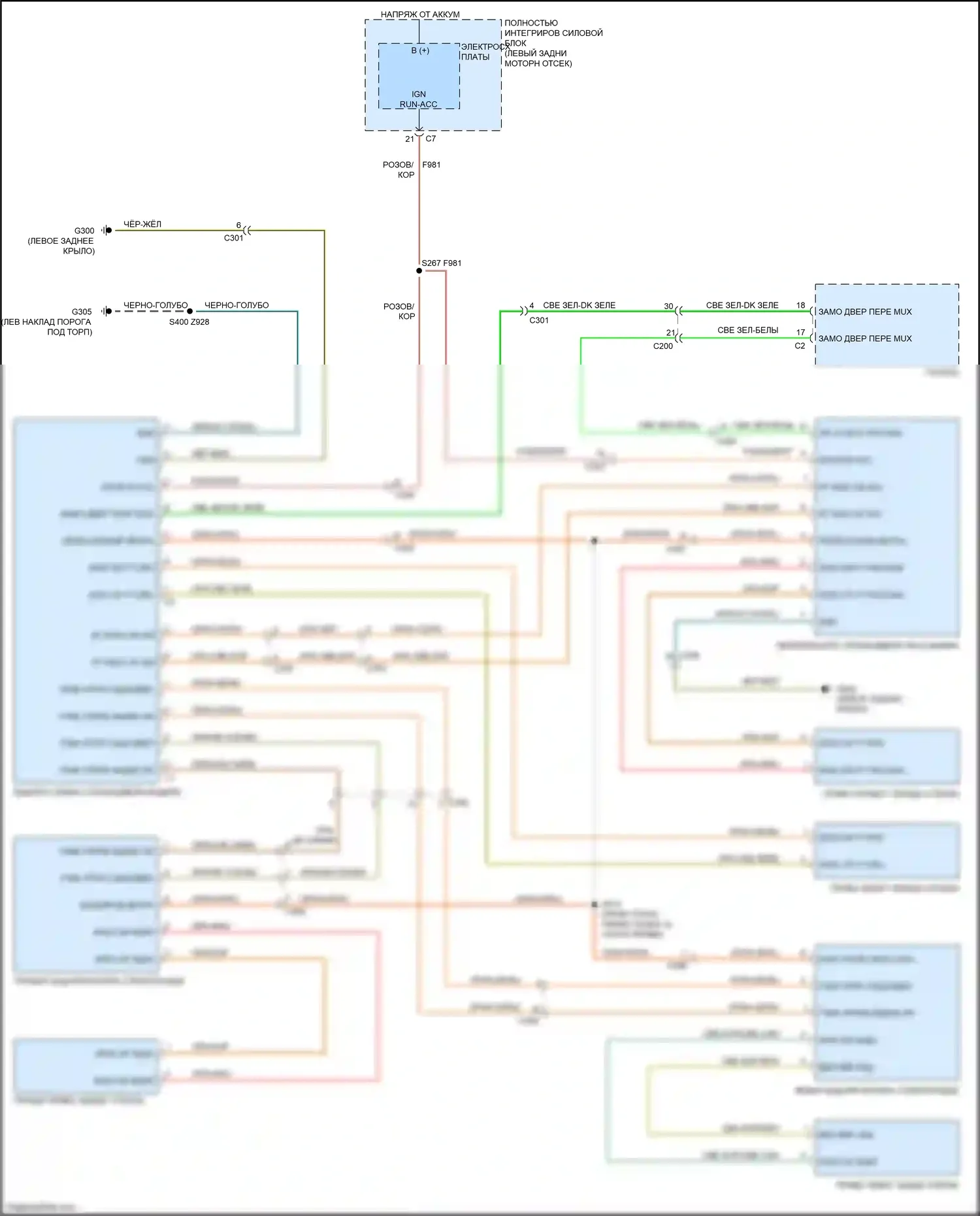 Compass Jeep I рестайлинг (2010-2013): Стеклоподъемники электросхема 