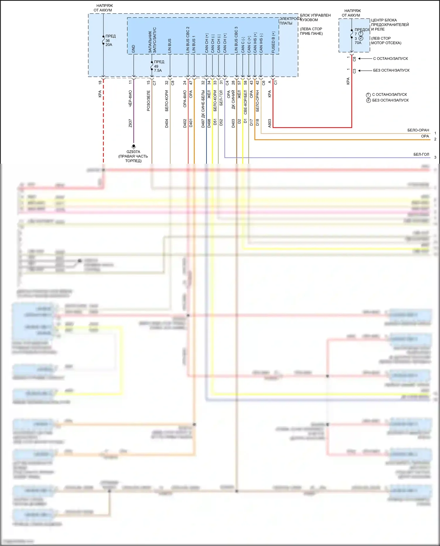 Compass Jeep II рестайлинг (2020-2024): Can шина электросхема (1 из 4) 