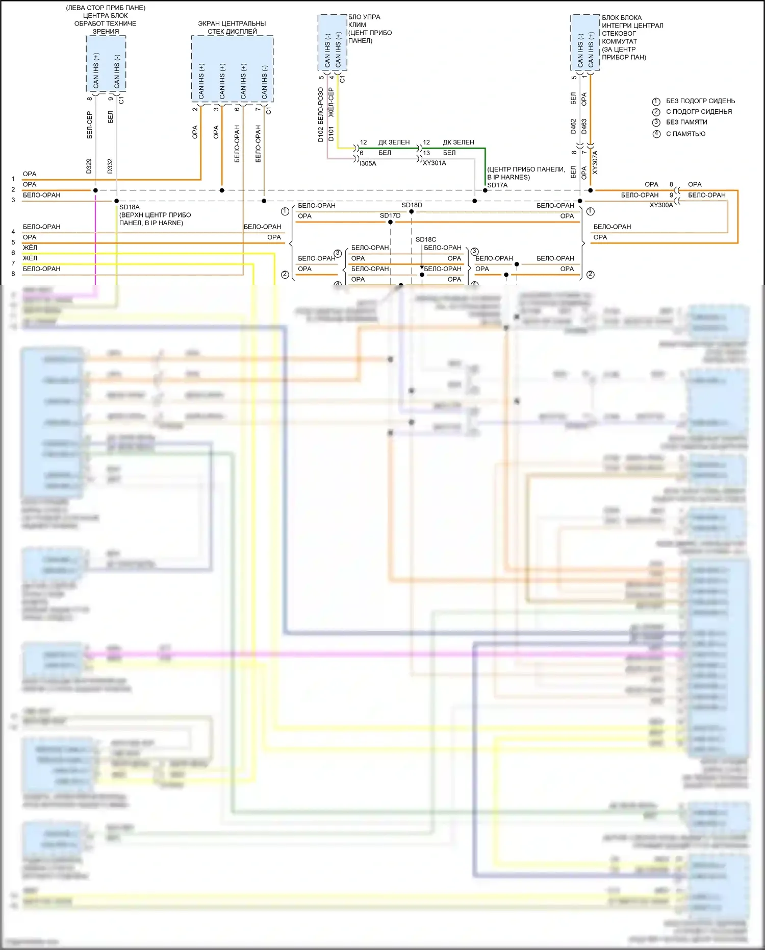 Compass Jeep II рестайлинг (2020-2024): Can шина электросхема (4 из 4) 