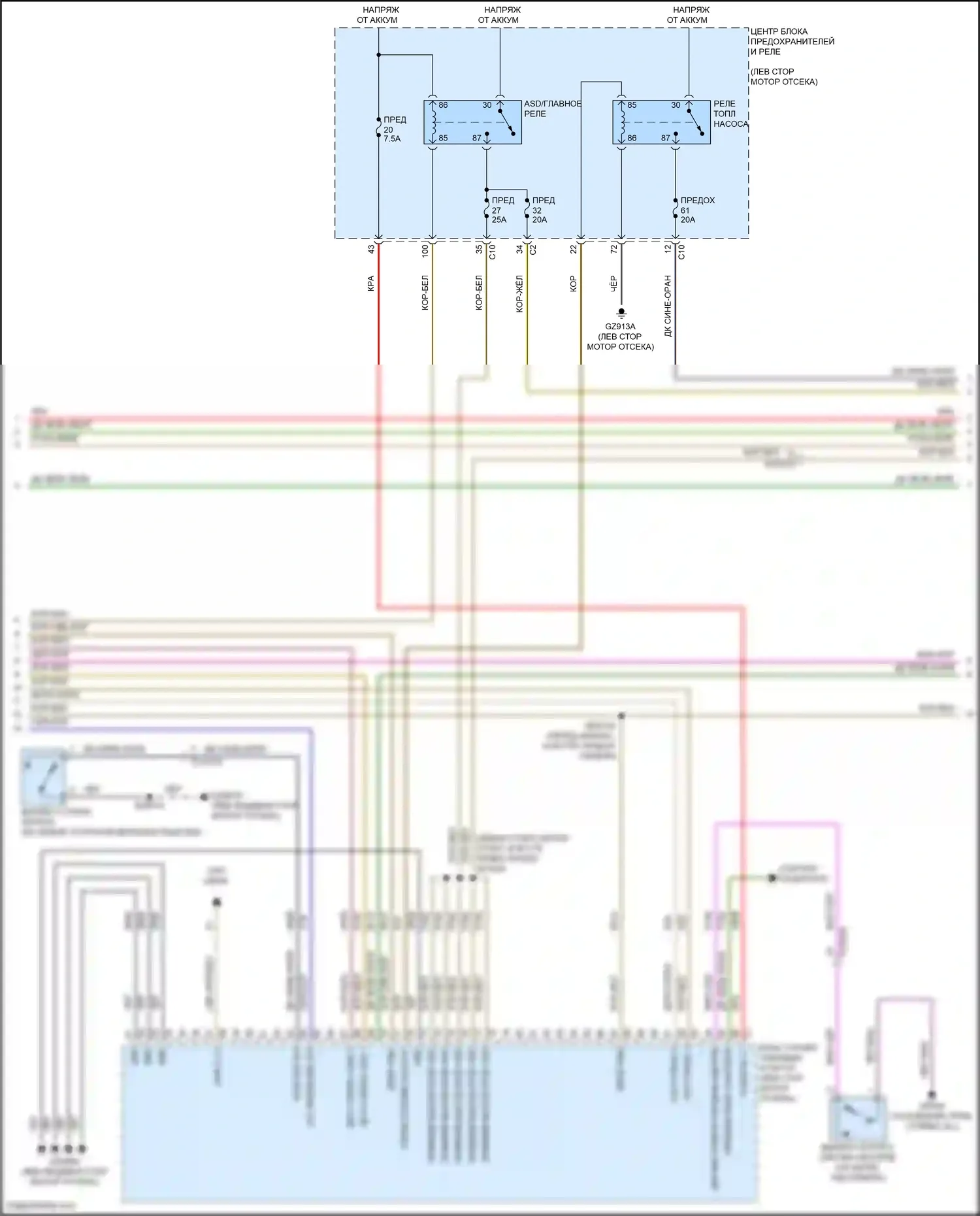 Compass Jeep II рестайлинг (2020-2024): Электросхема двигателя 2.4л (2 из 6) 