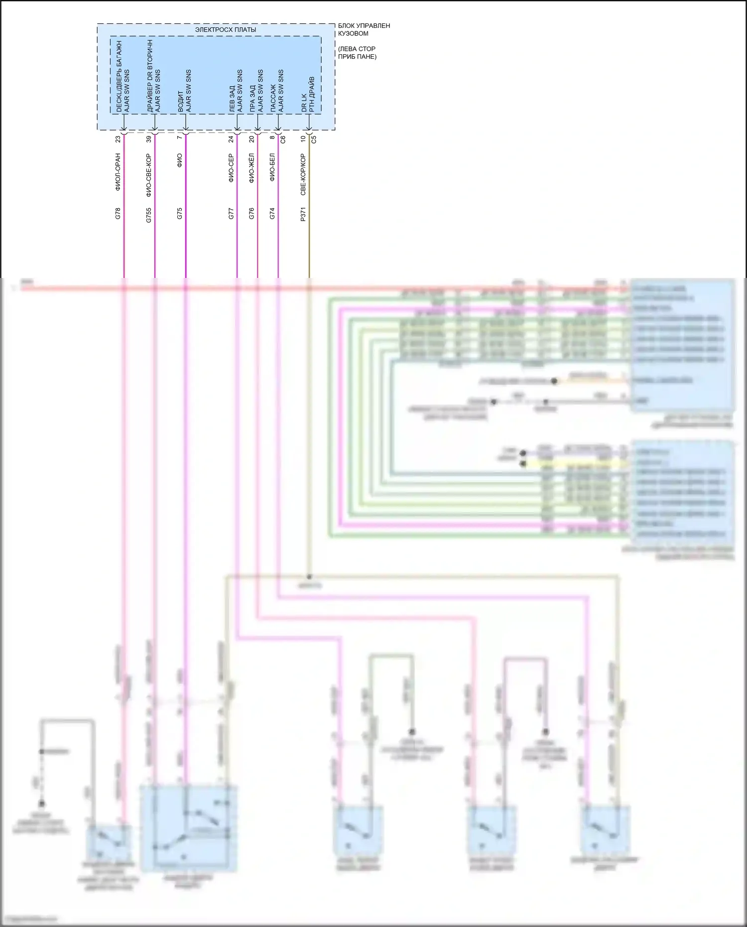 Compass Jeep II рестайлинг (2020-2024): Электросхема приборной панели (2 из 2) 