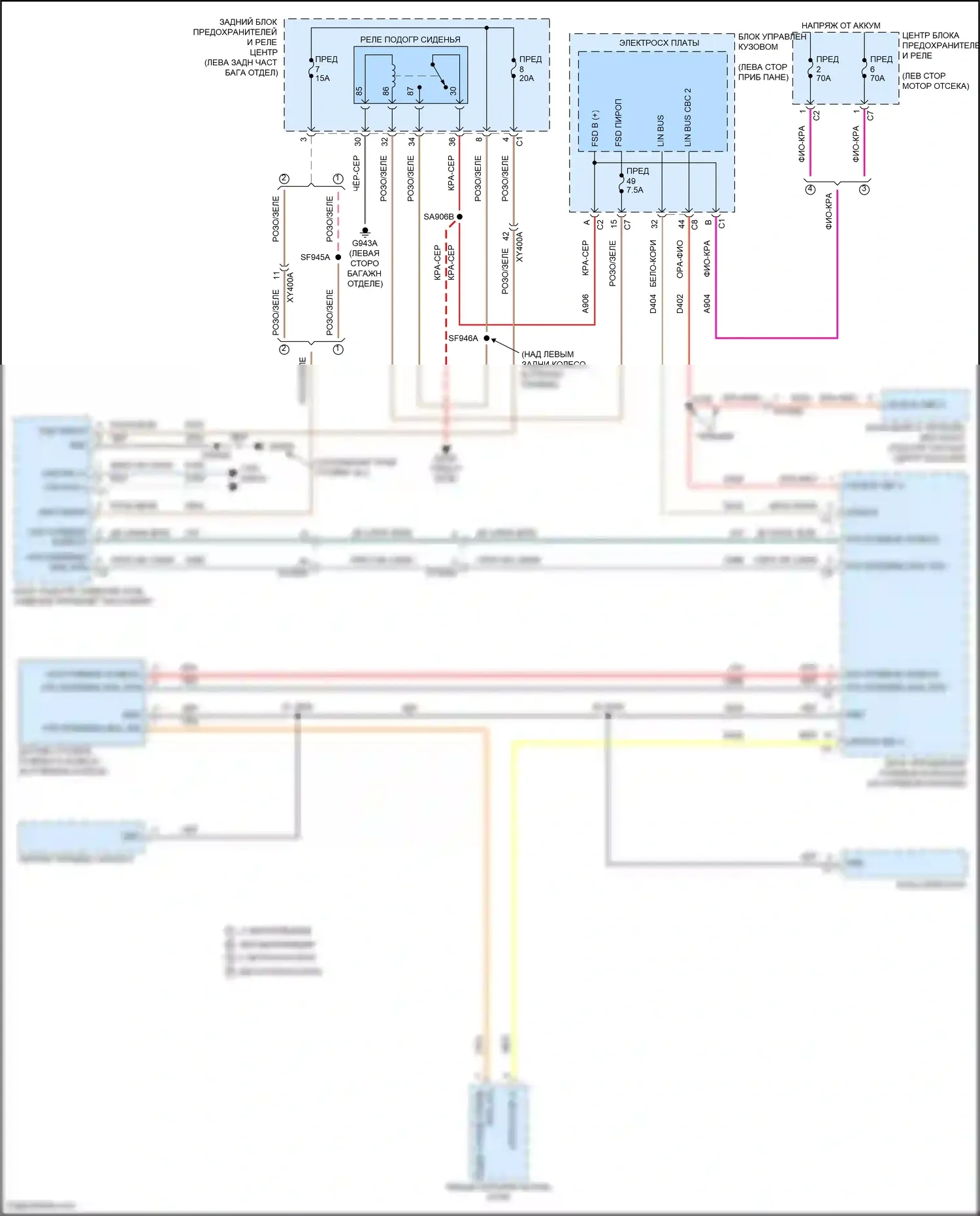 Compass Jeep II рестайлинг (2020-2024): Электросхема рулевого колеса с подогревом 